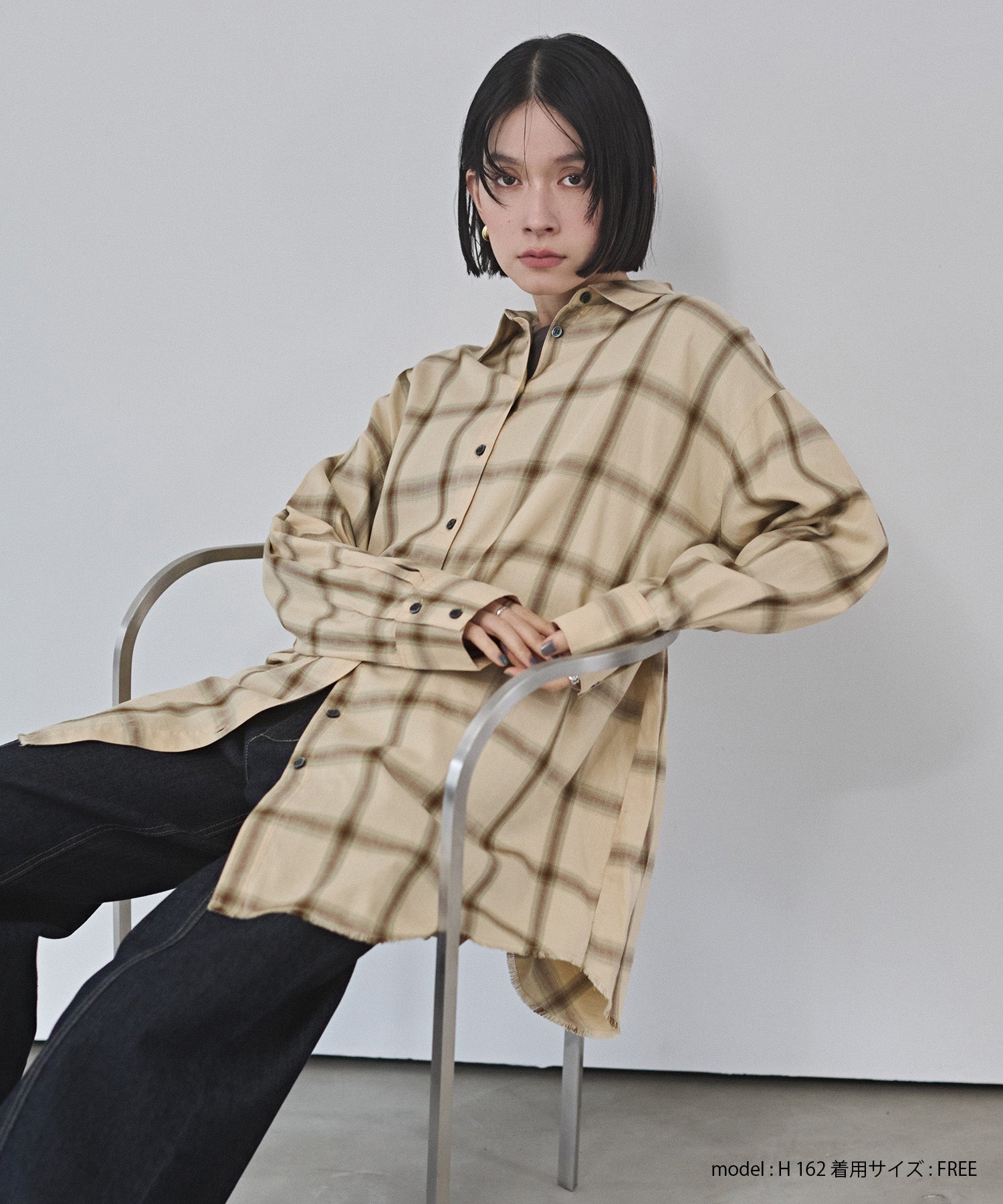 【新色追加】オンブレチェック オーバーシャツ