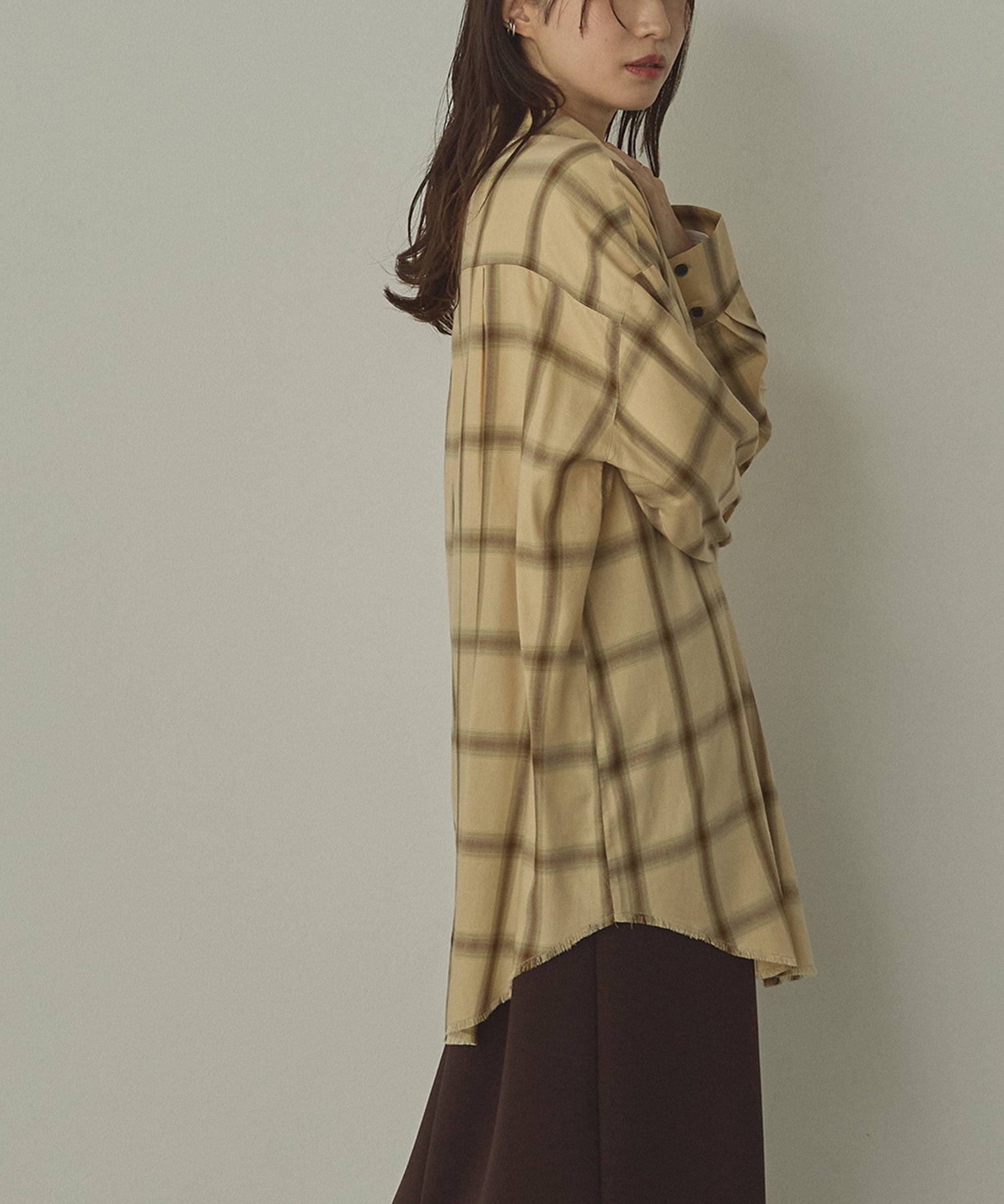 【新色追加】オンブレチェック オーバーシャツ
