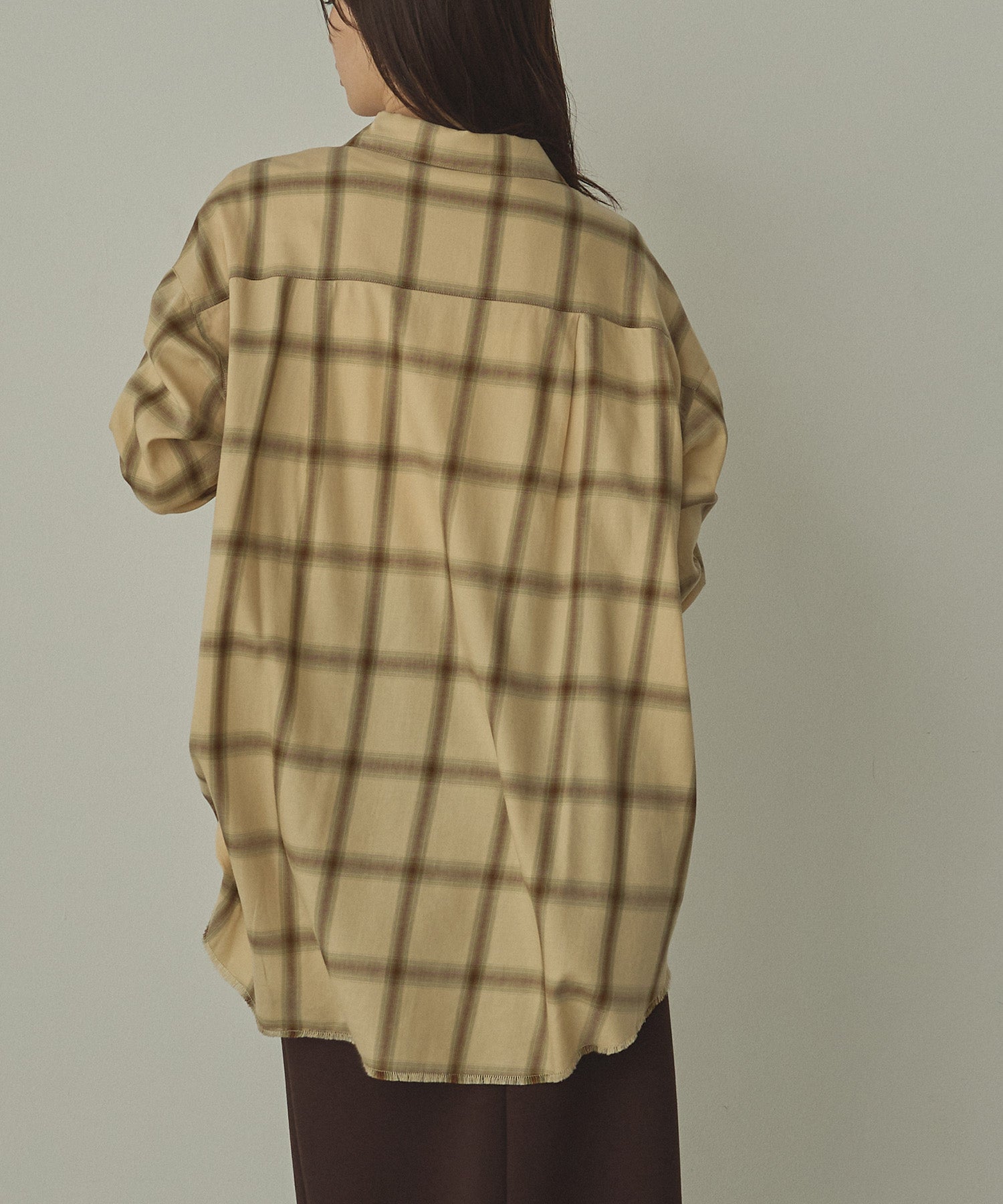 【新色追加】オンブレチェック オーバーシャツ