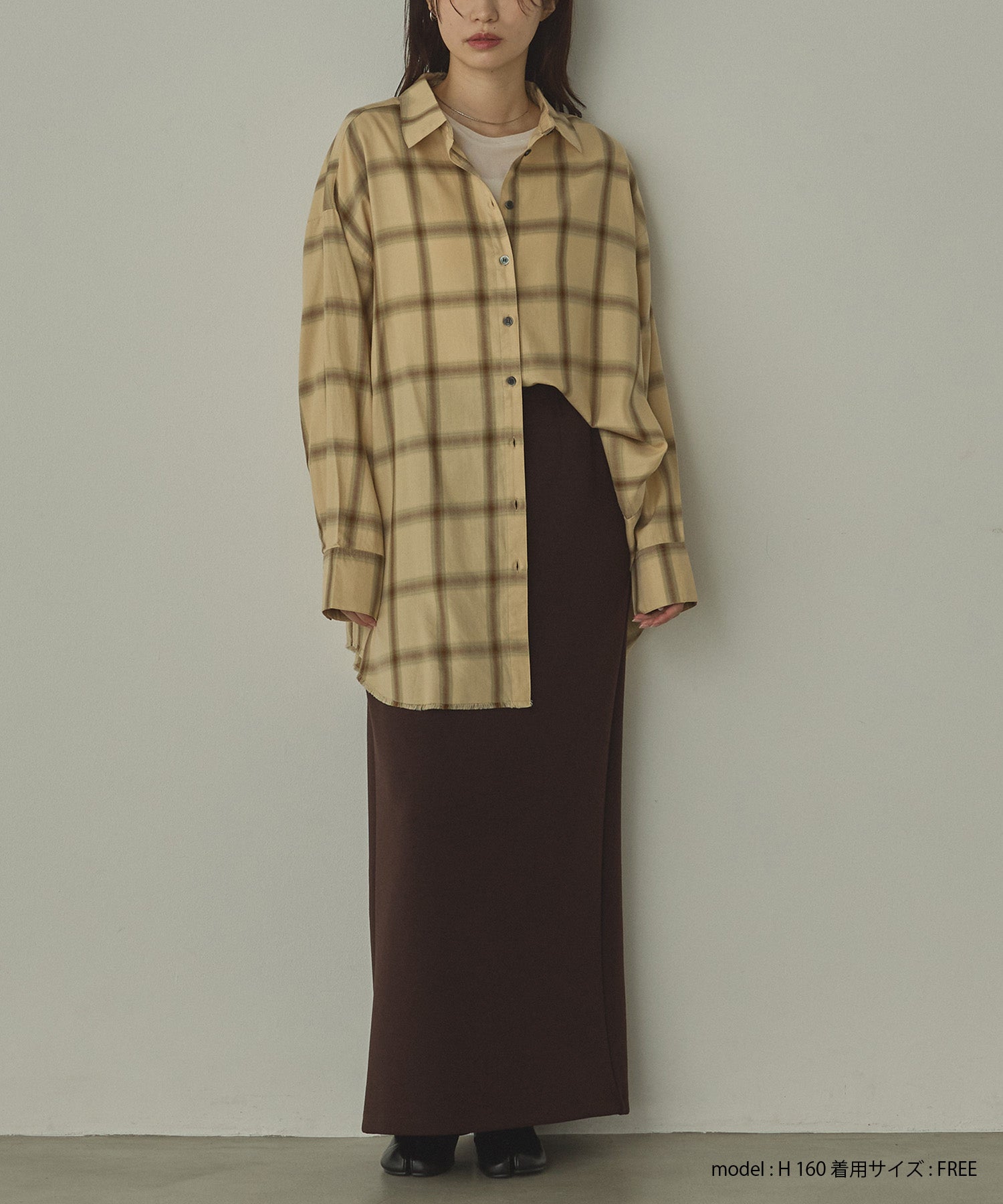 【新色追加】オンブレチェック オーバーシャツ