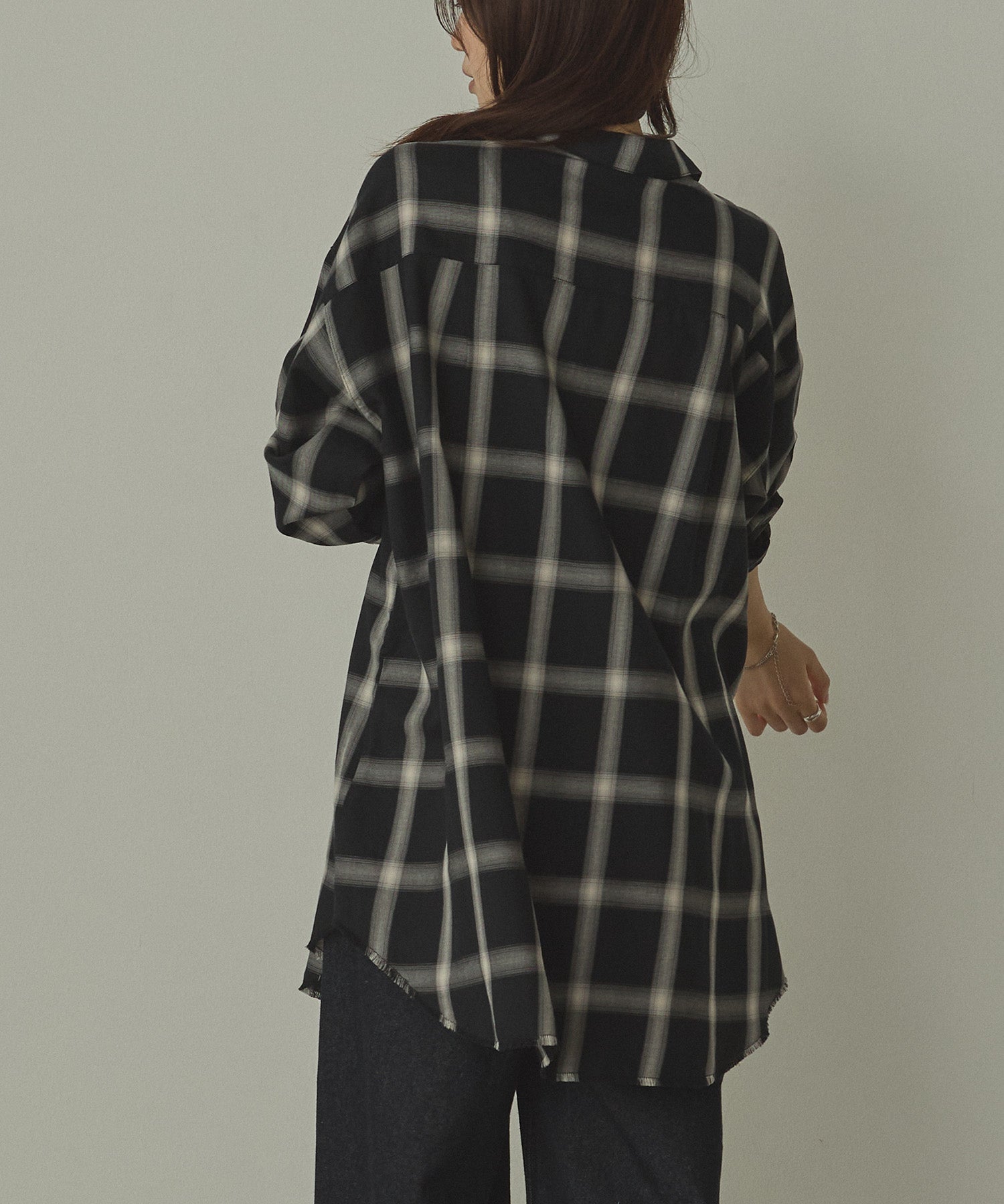 【新色追加】オンブレチェック オーバーシャツ