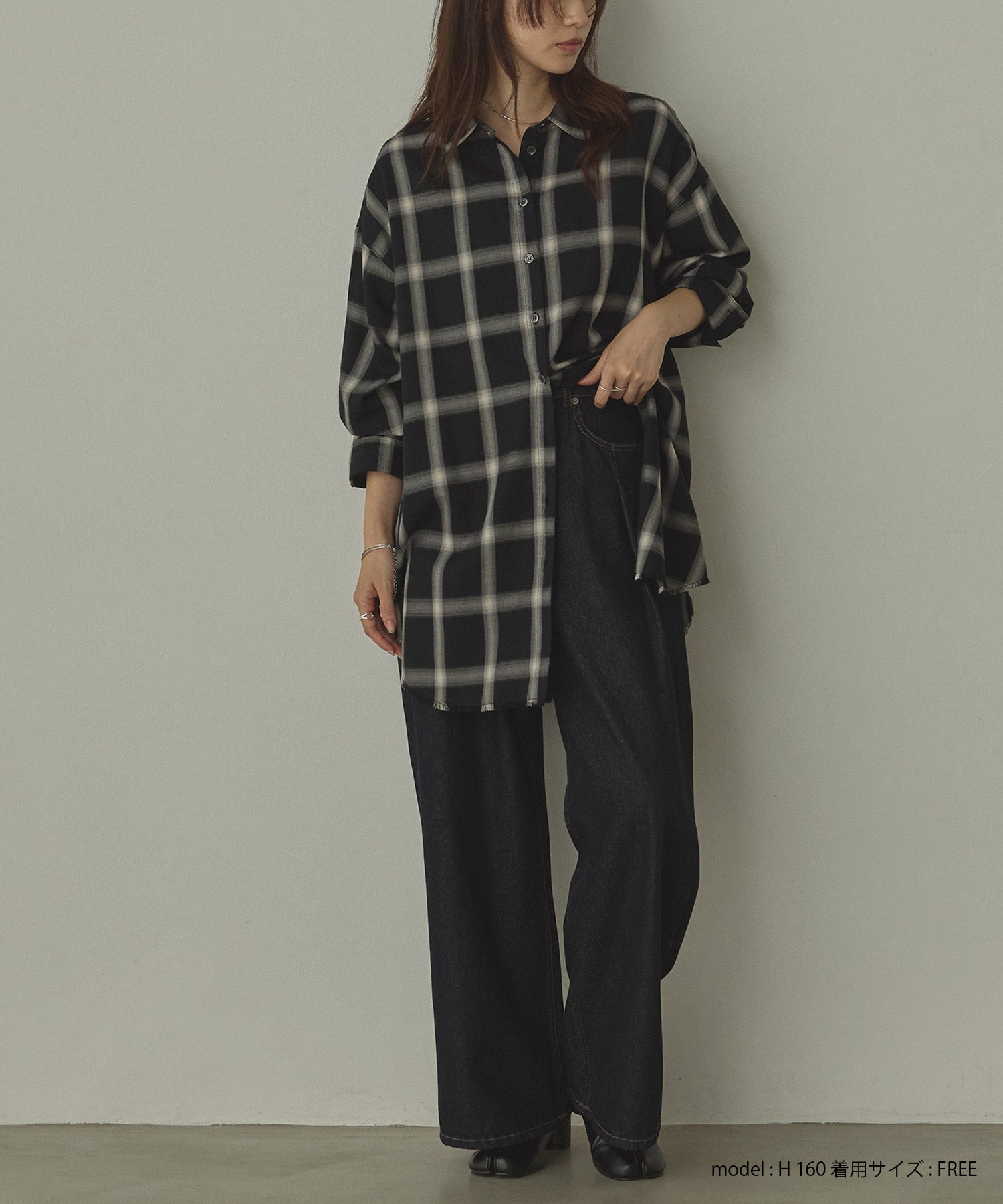 【新色追加】オンブレチェック オーバーシャツ