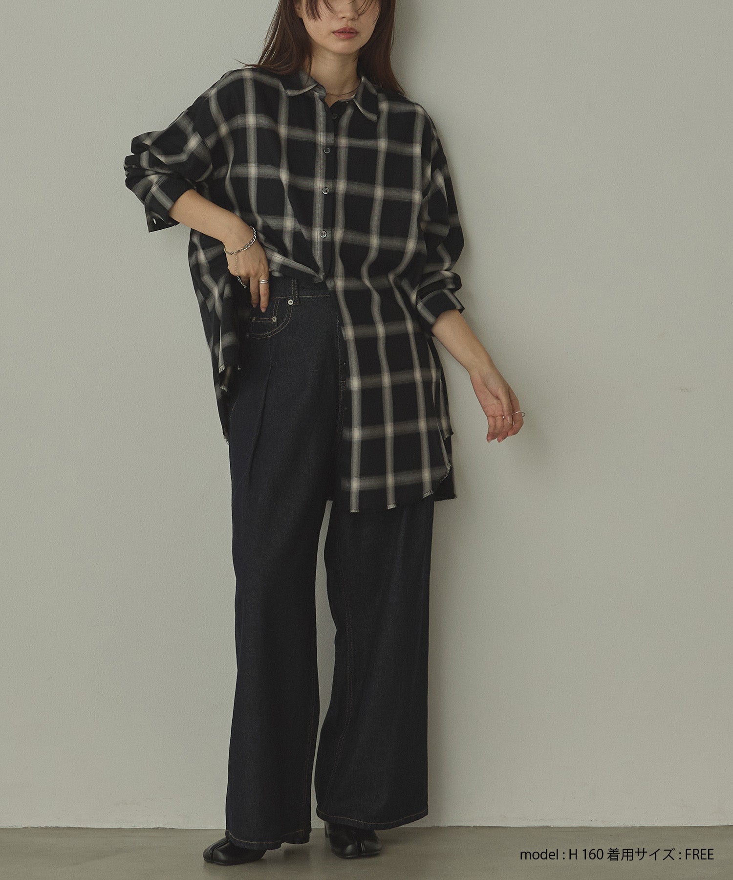 【新色追加】オンブレチェック オーバーシャツ