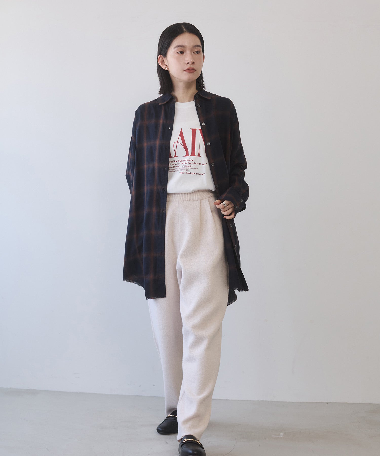 【新色追加】オンブレチェック オーバーシャツ