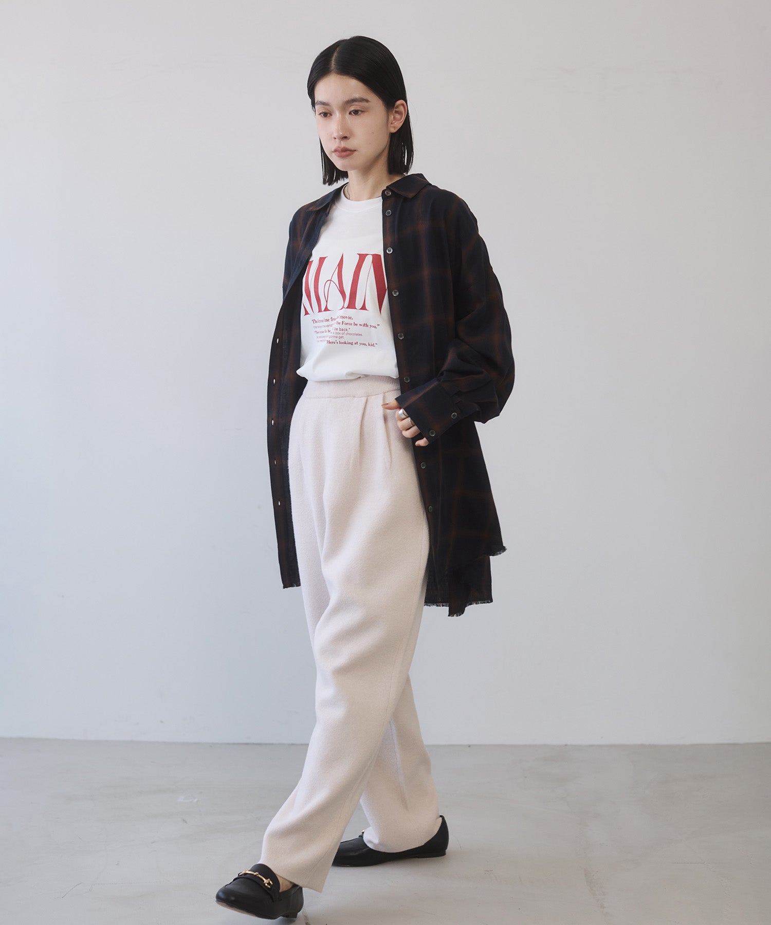 【新色追加】オンブレチェック オーバーシャツ