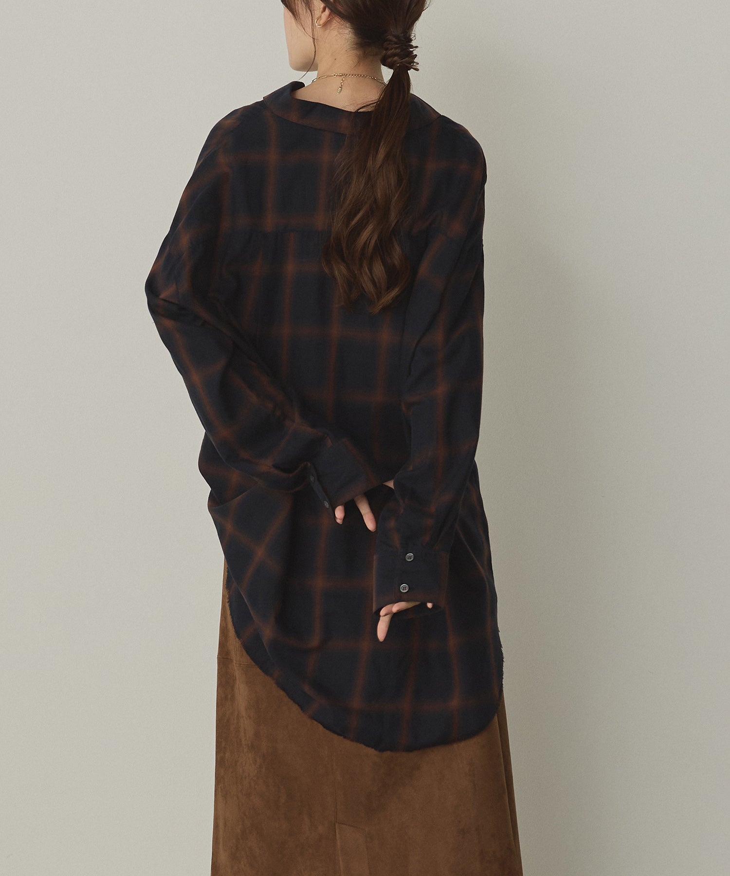 【新色追加】オンブレチェック オーバーシャツ