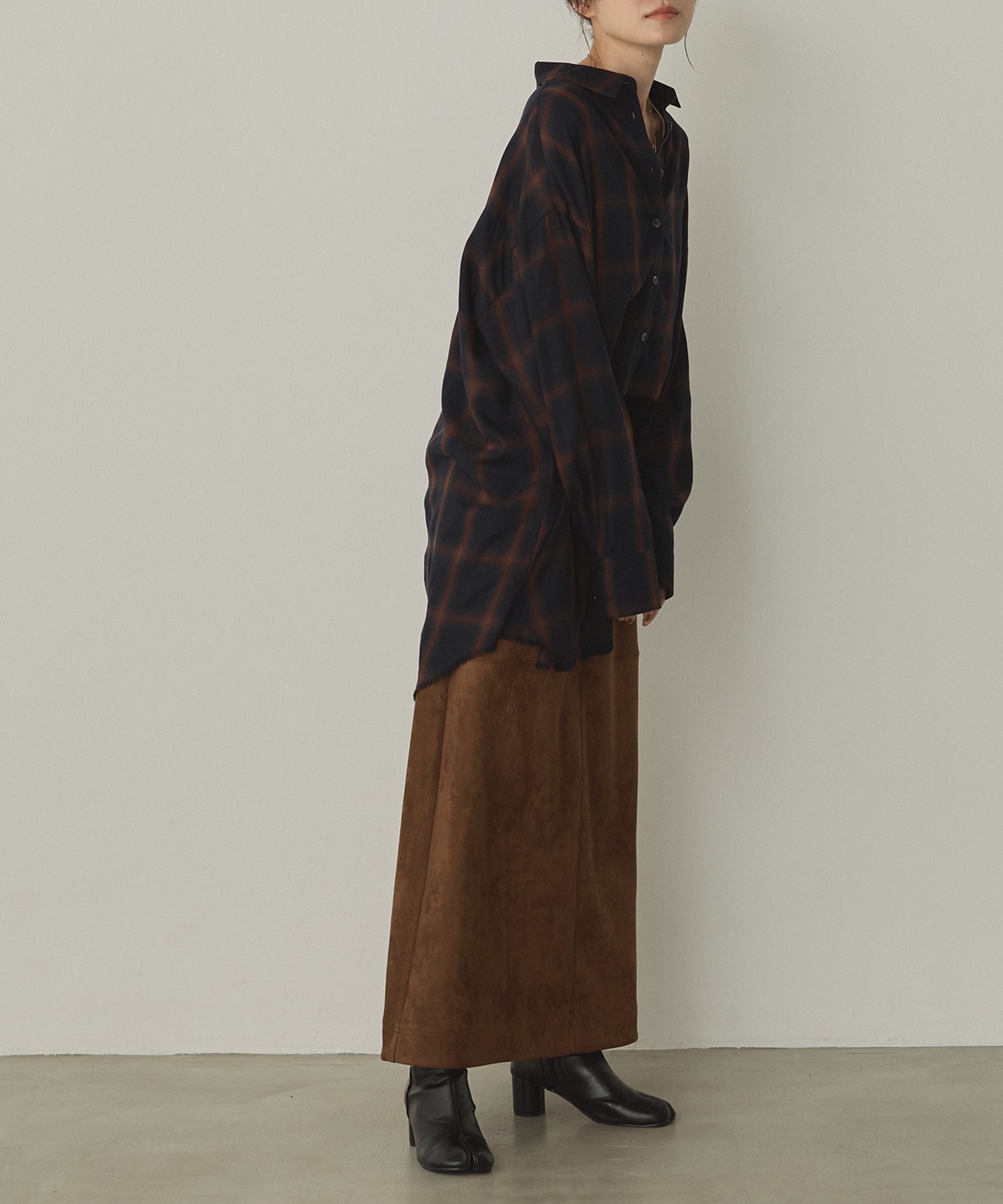 【新色追加】オンブレチェック オーバーシャツ