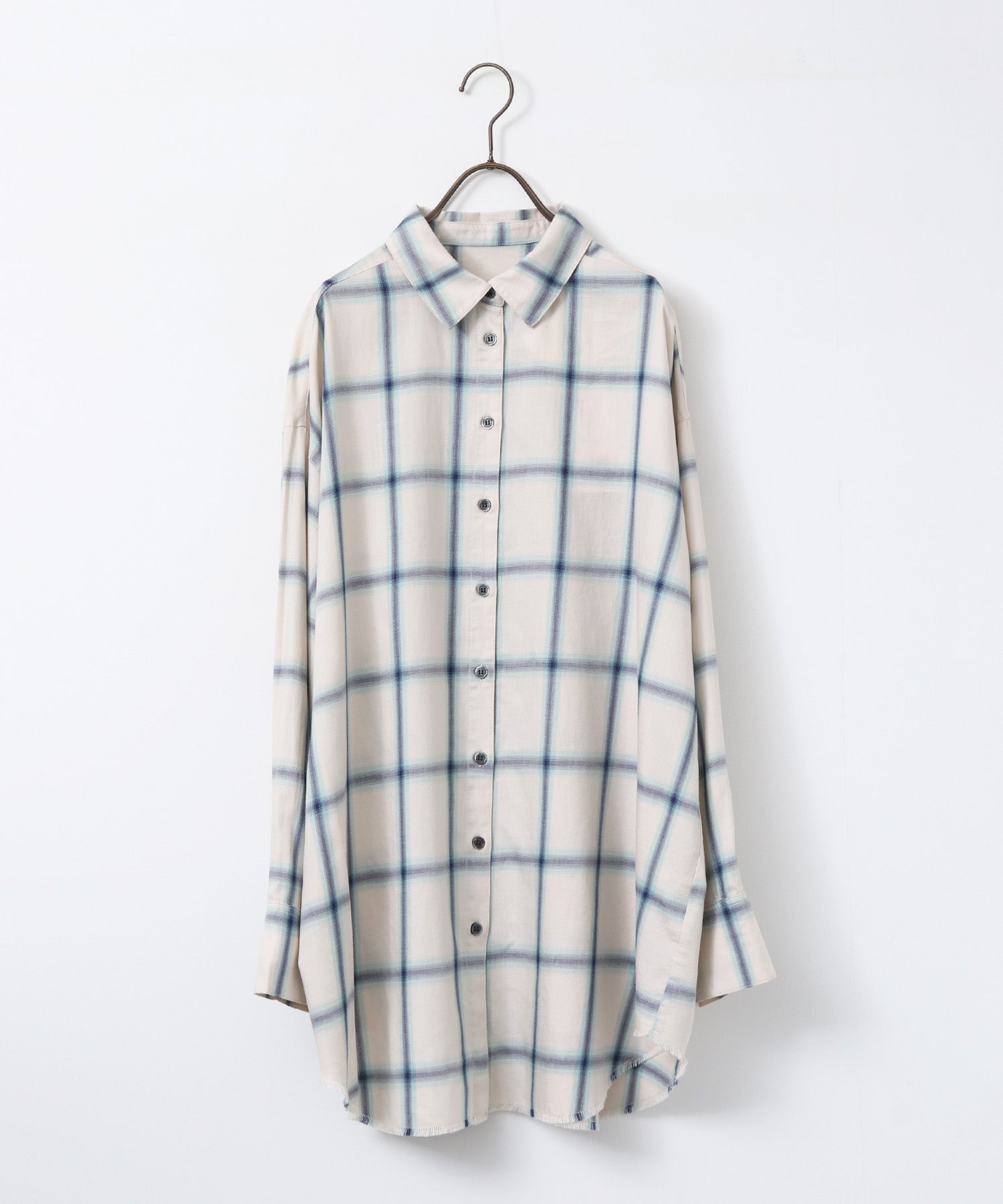 【新色追加】オンブレチェック オーバーシャツ