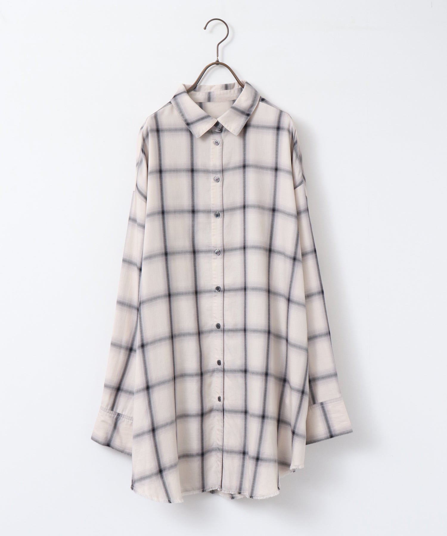 【新色追加】オンブレチェック オーバーシャツ