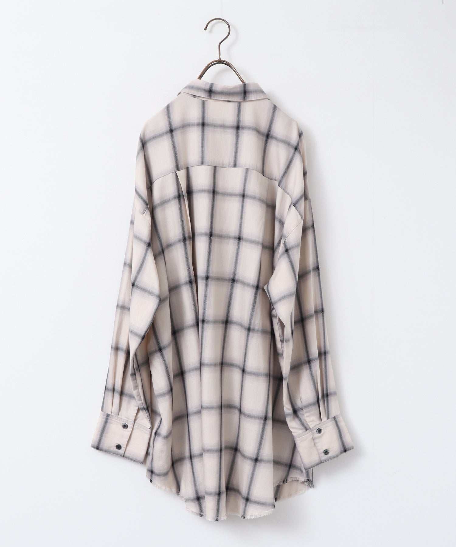 【新色追加】オンブレチェック オーバーシャツ