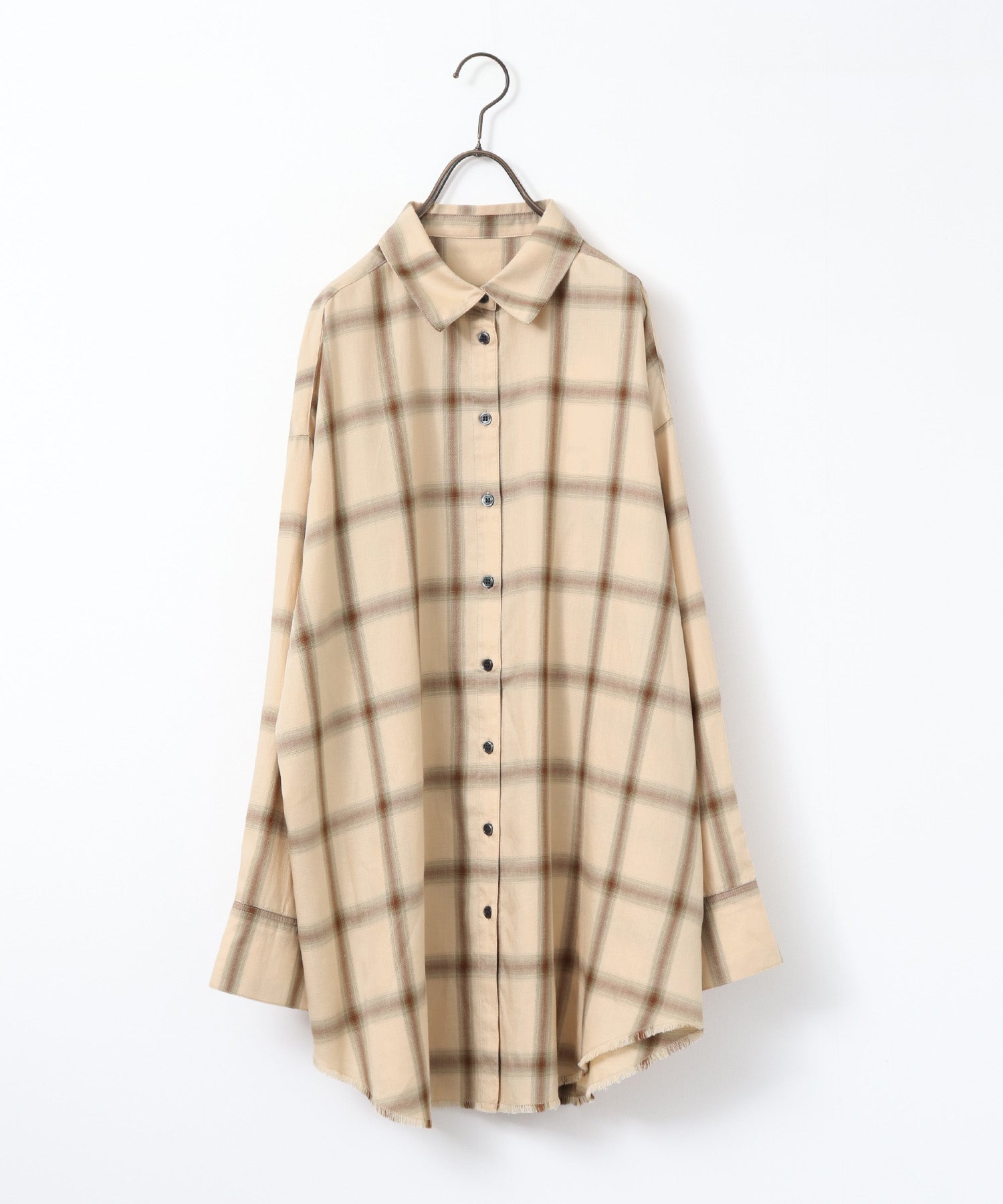 【新色追加】オンブレチェック オーバーシャツ