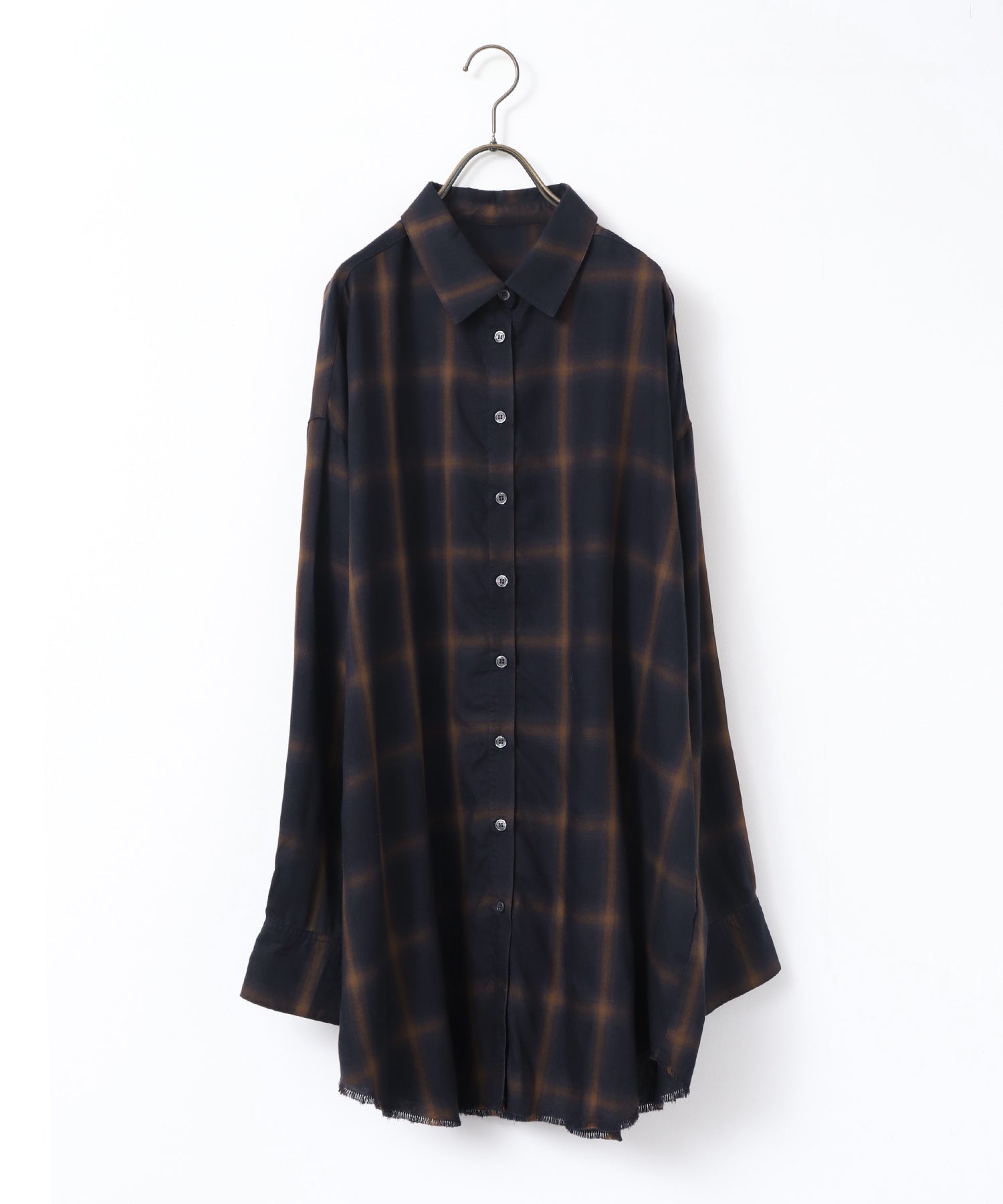 【新色追加】オンブレチェック オーバーシャツ