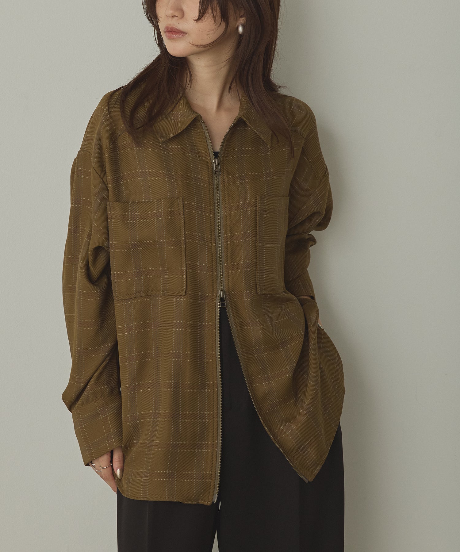 ウールライク シャツジャケット