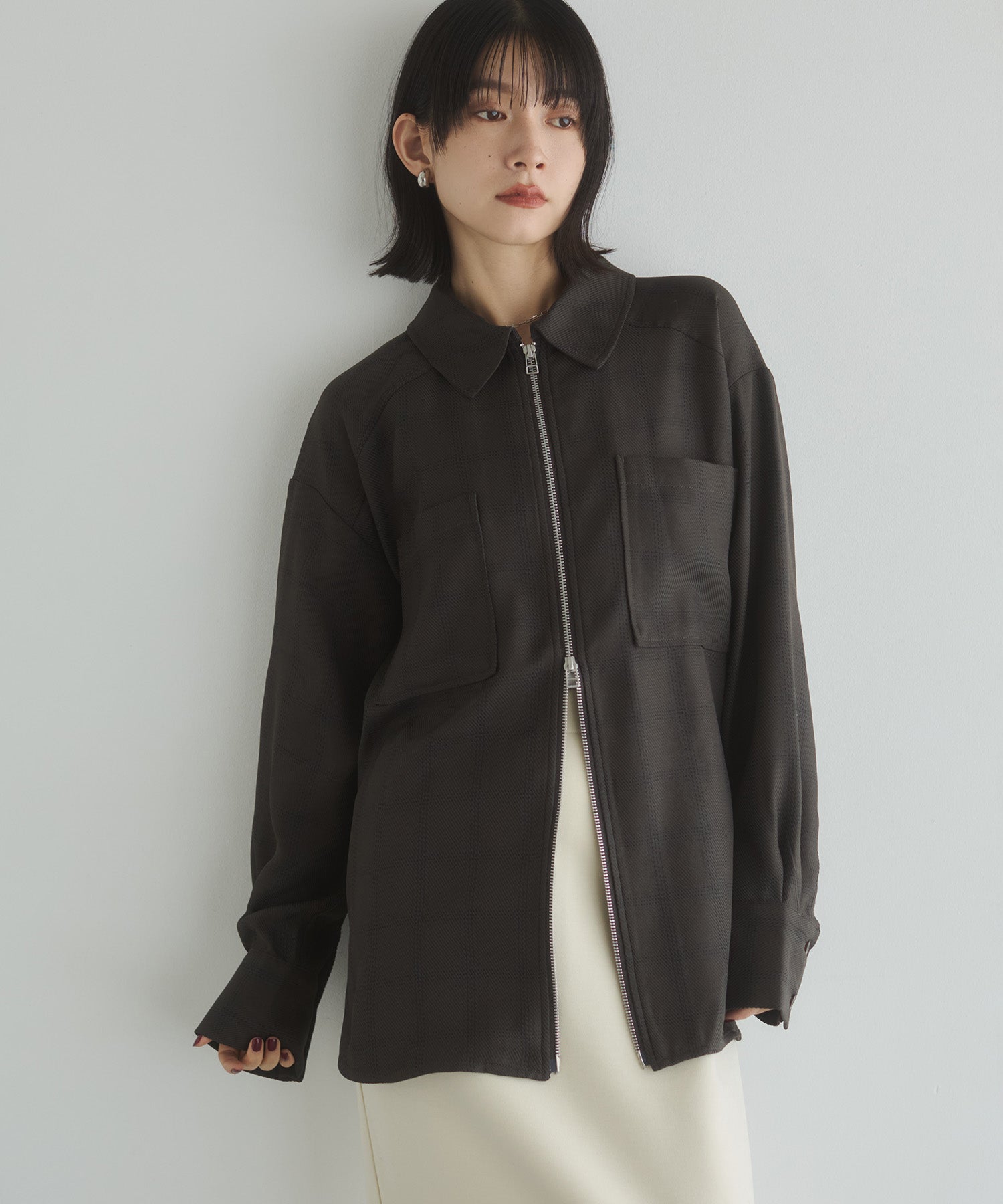 ウールライク シャツジャケット