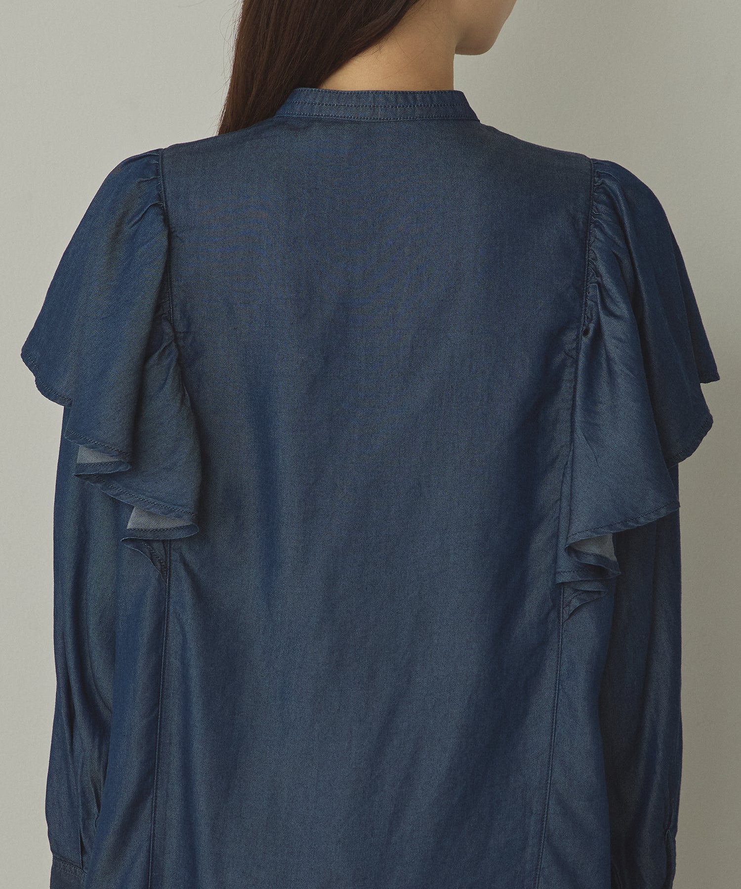 DENIM FRILL SHIRT