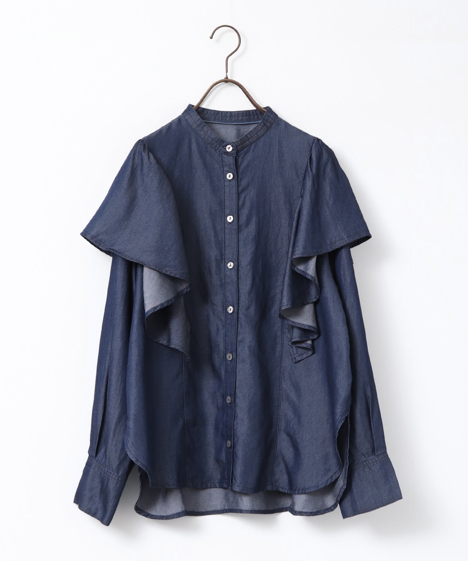 DENIM FRILL SHIRT