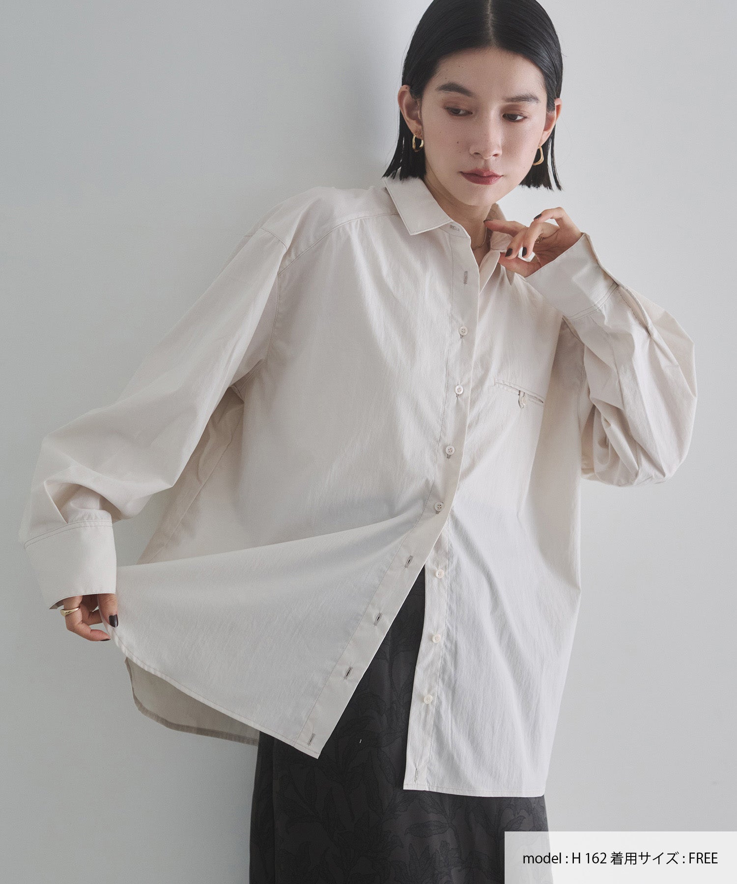 ポリエステルブロード 丈2WAYシャツ
