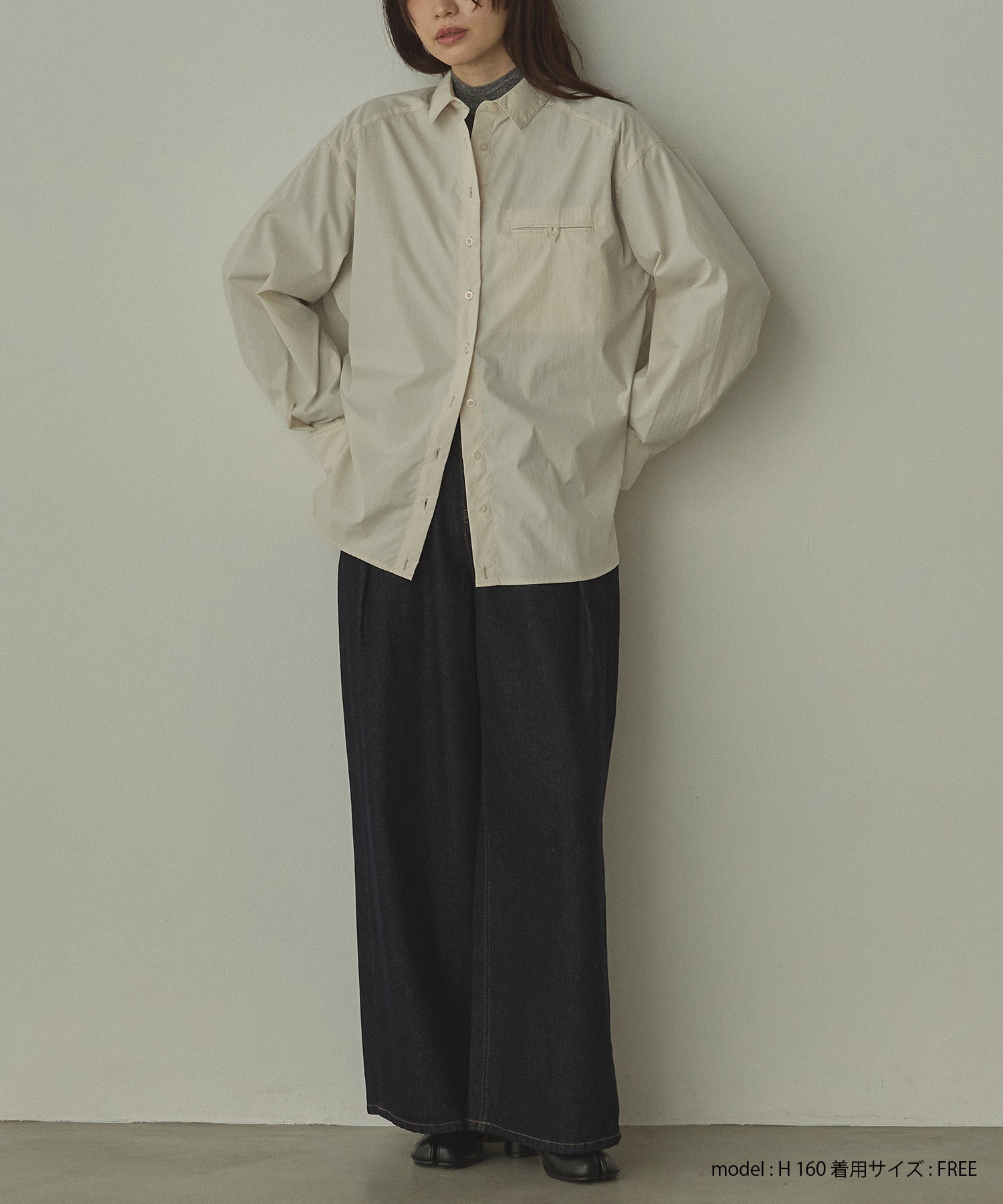 ポリエステルブロード 丈2WAYシャツ