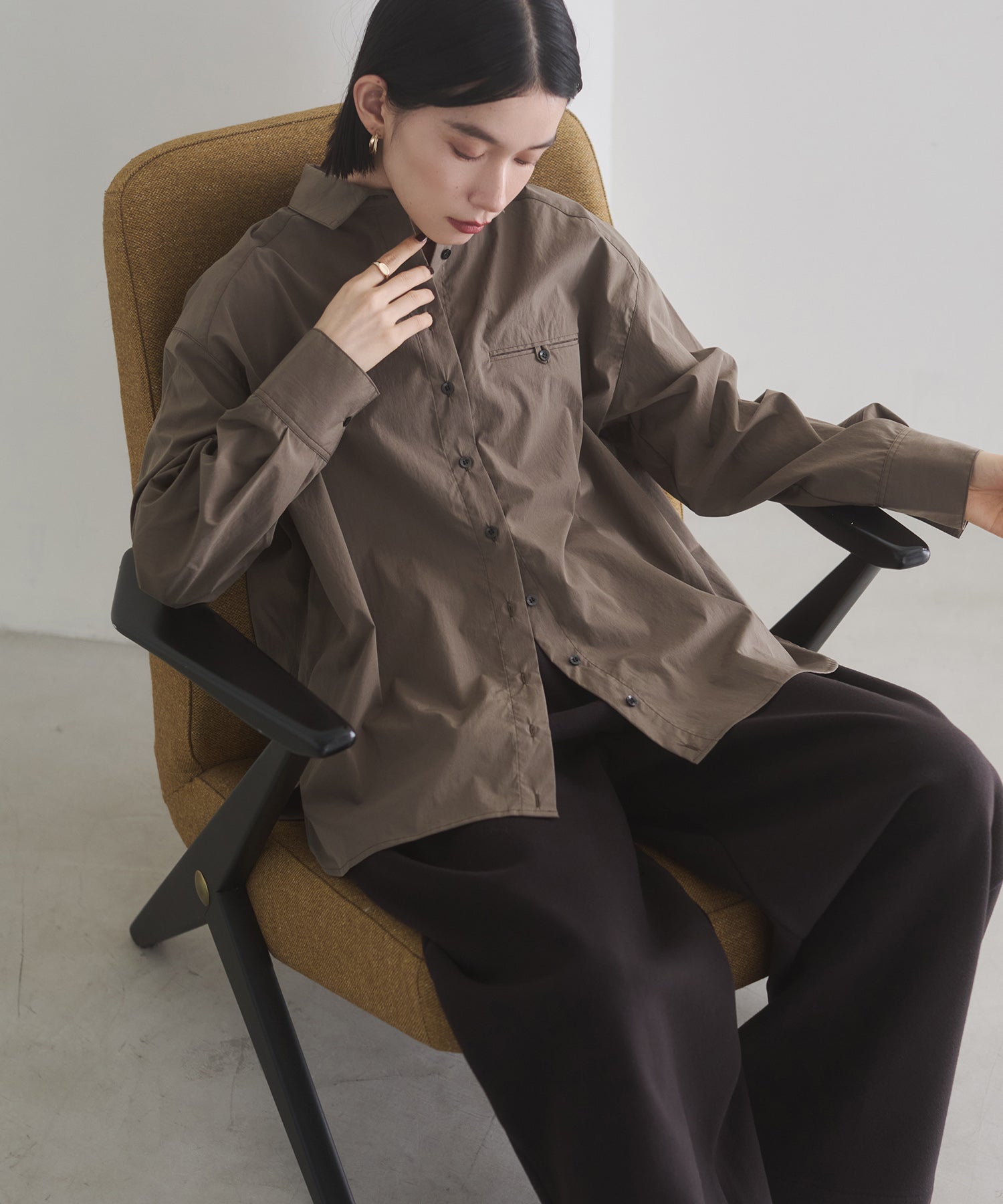 ポリエステルブロード 丈2WAYシャツ