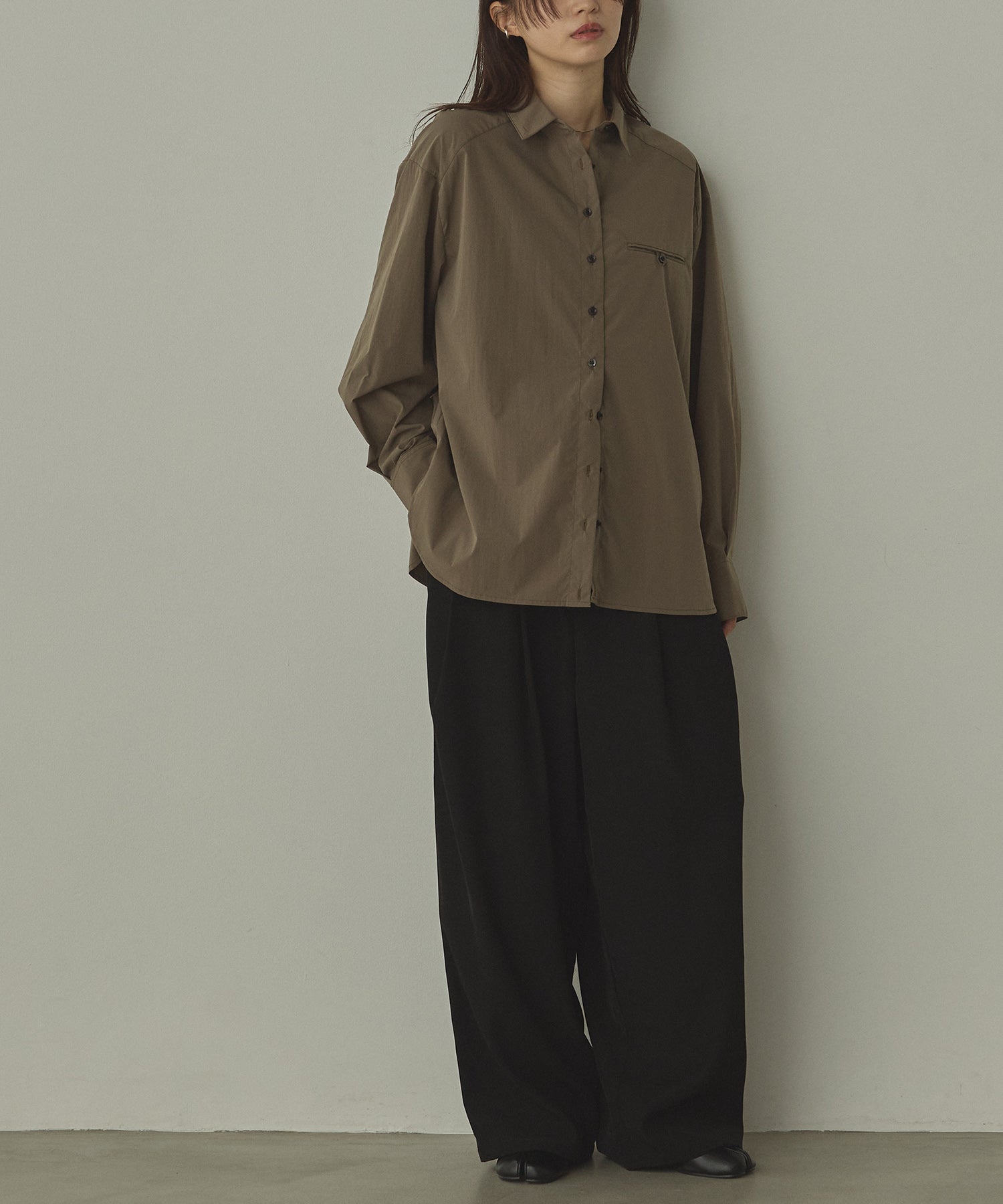 ポリエステルブロード 丈2WAYシャツ