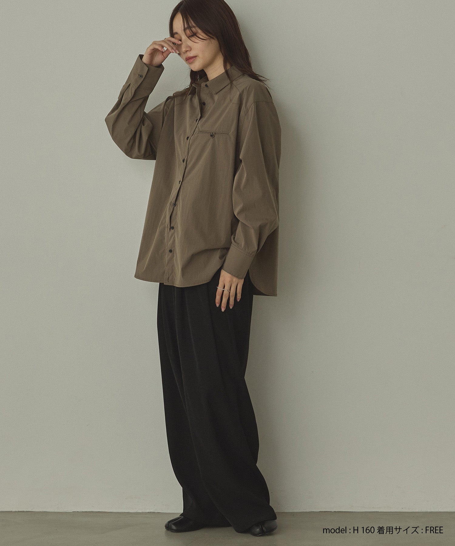 ポリエステルブロード 丈2WAYシャツ