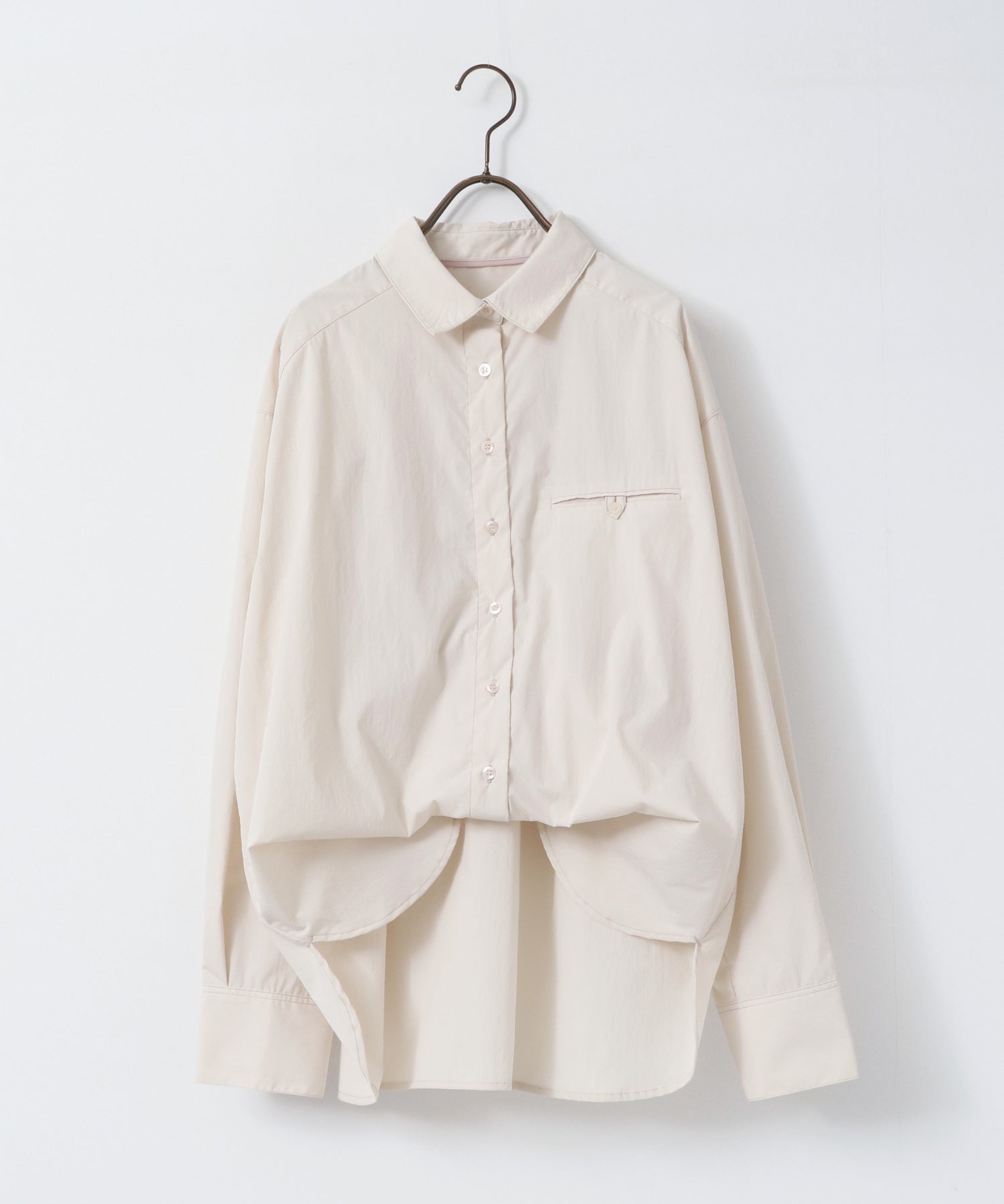 ポリエステルブロード 丈2WAYシャツ