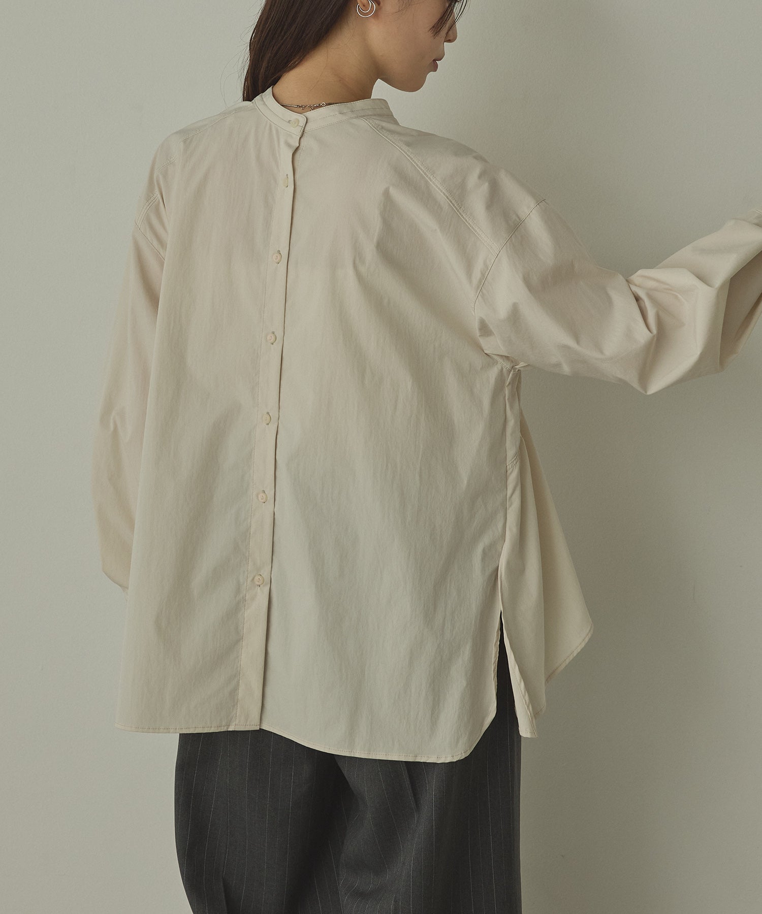 POLYESTER 2WAY FRILL SHIRT