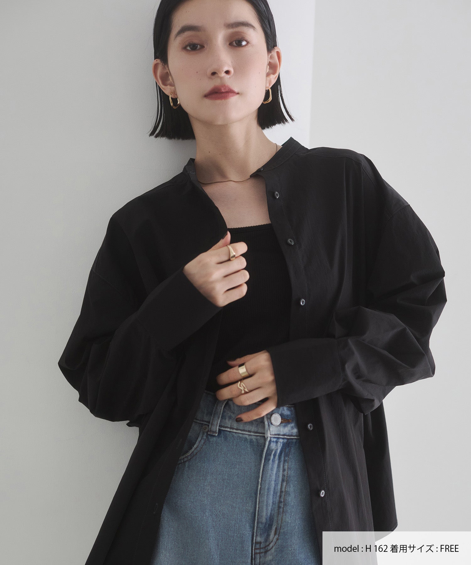 ポリエステルブロード 前後2WAYフリルシャツ