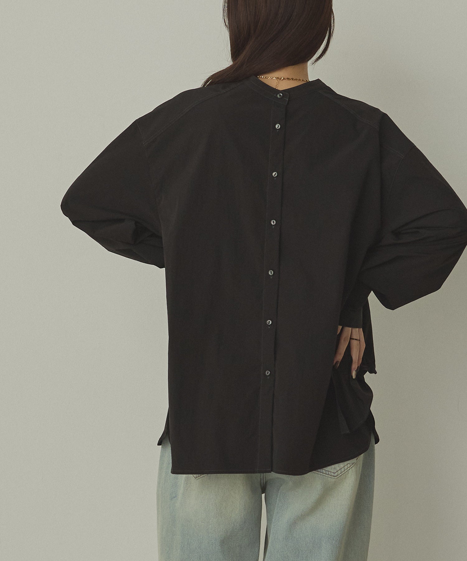 ポリエステルブロード 前後2WAYフリルシャツ