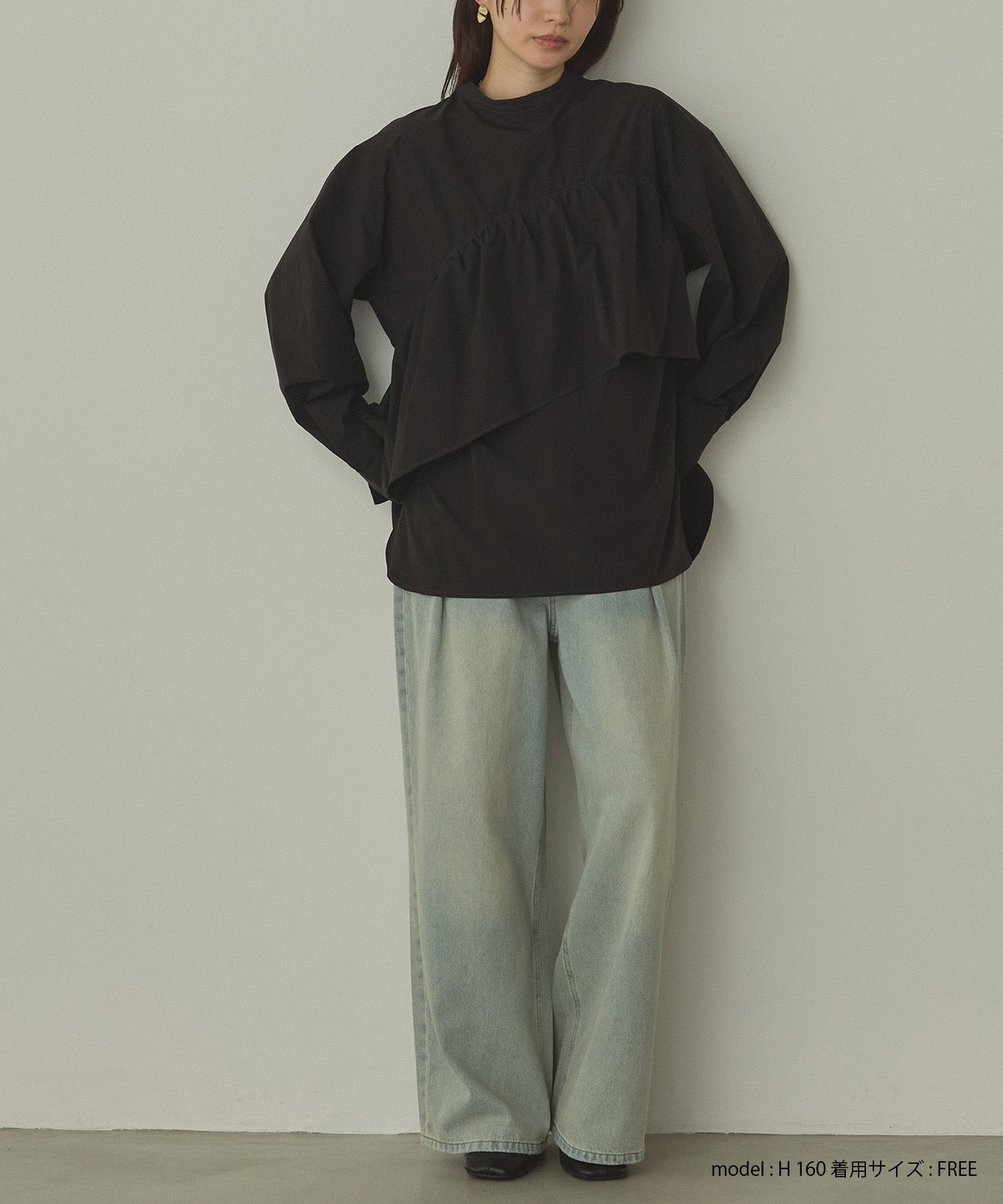 ポリエステルブロード 前後2WAYフリルシャツ