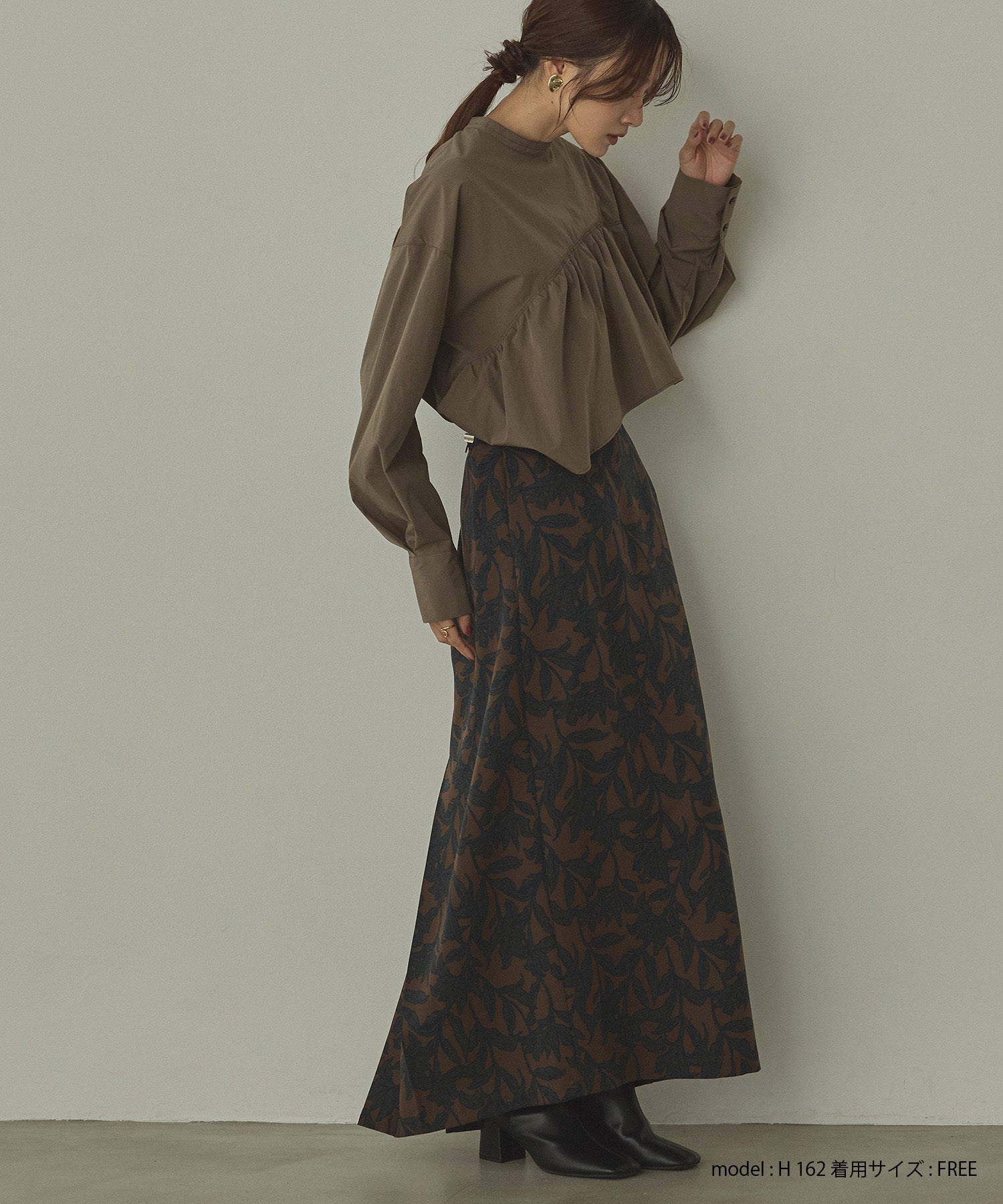 ポリエステルブロード 前後2WAYフリルシャツ