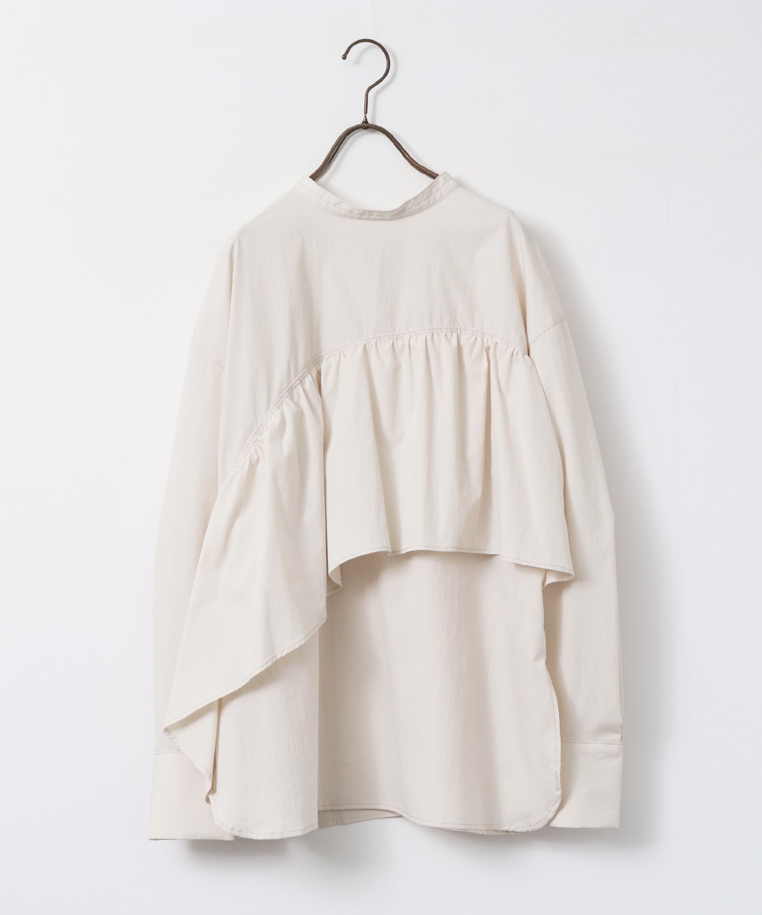 ポリエステルブロード 前後2WAYフリルシャツ