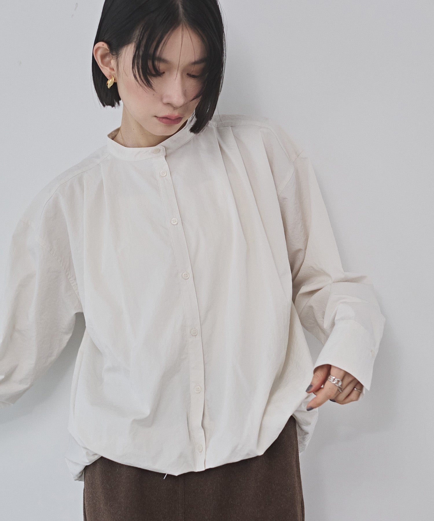 ポリエステルブロード バルーンシャツ