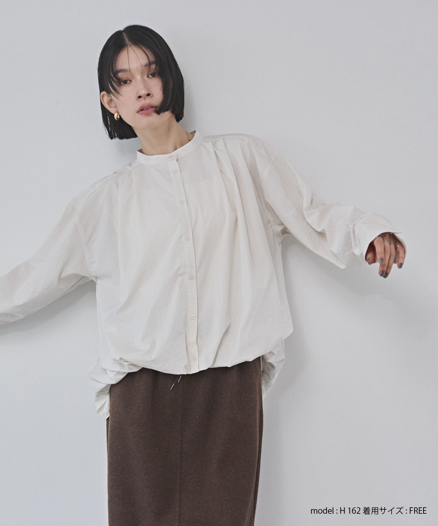 ポリエステルブロード バルーンシャツ