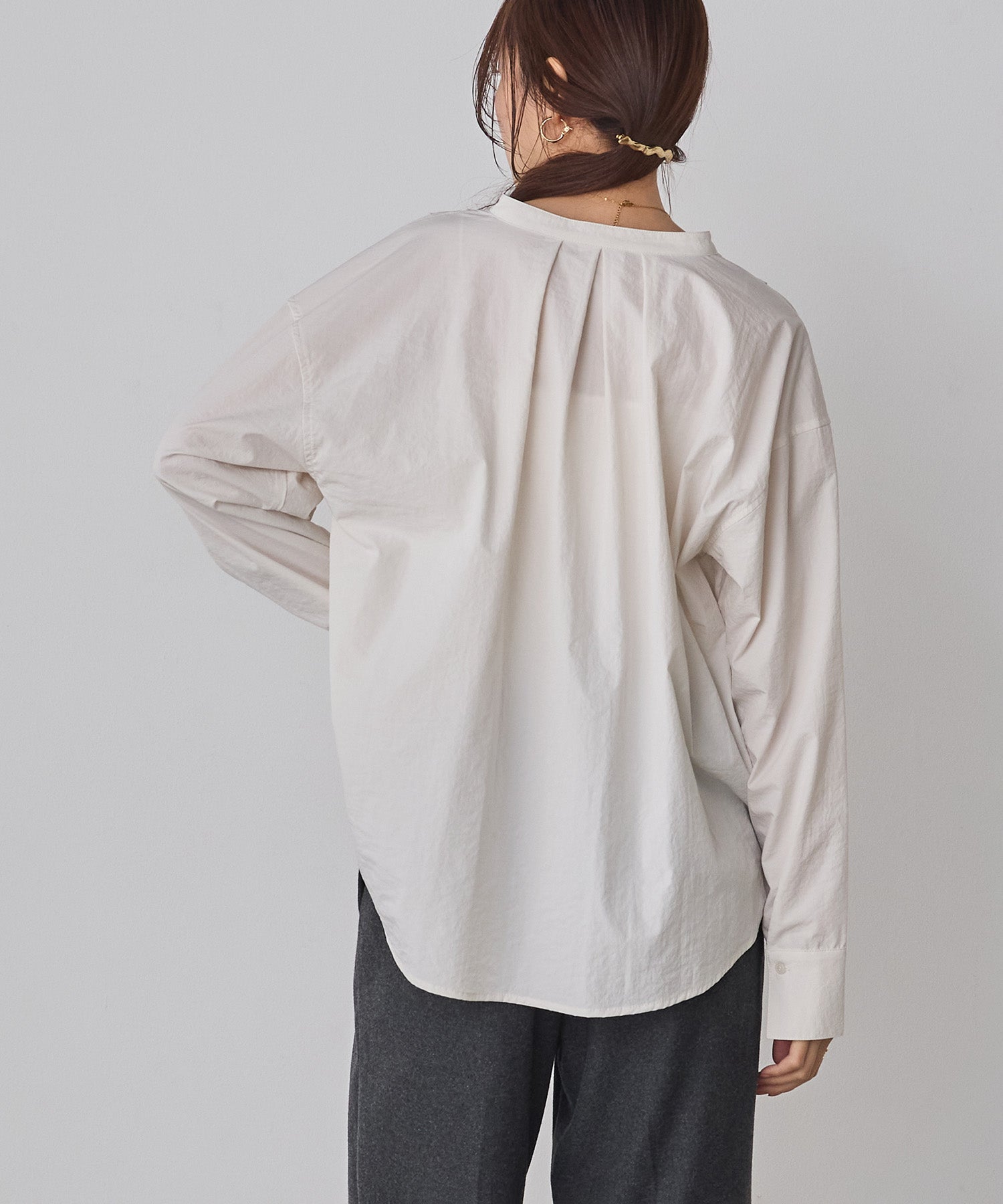 ポリエステルブロード バルーンシャツ