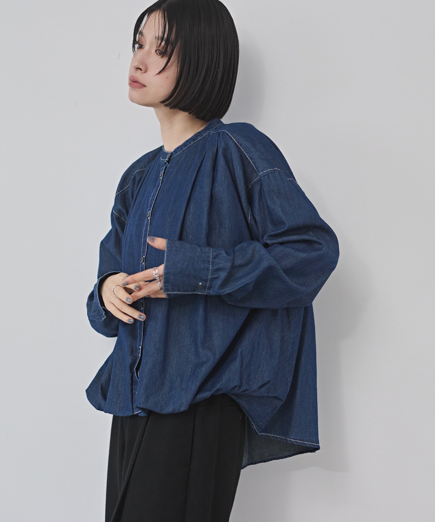 ポリエステルブロード バルーンシャツ