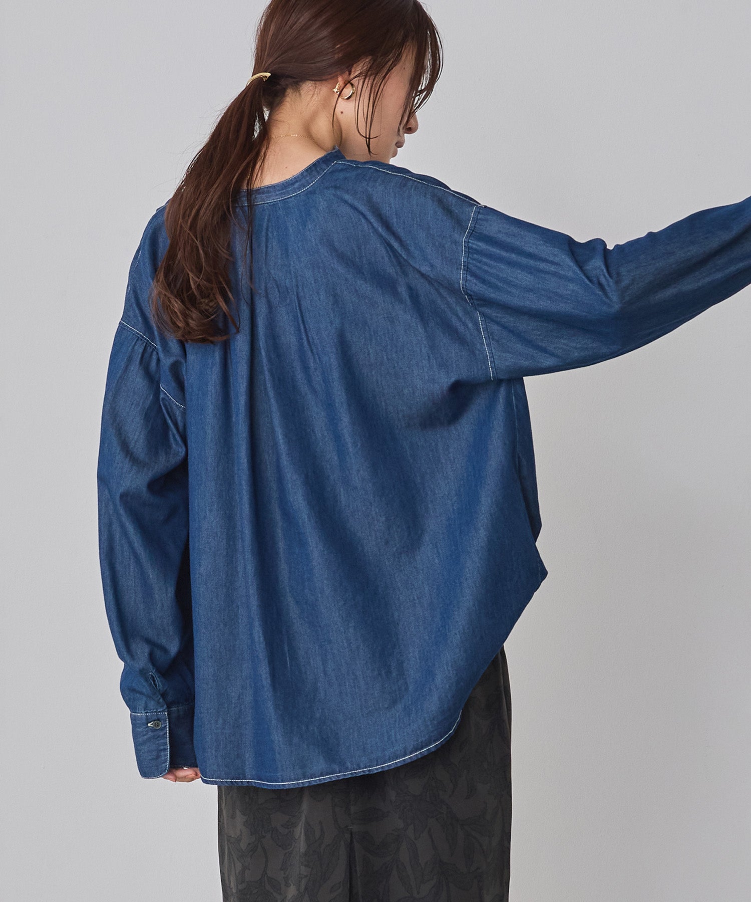 ポリエステルブロード バルーンシャツ