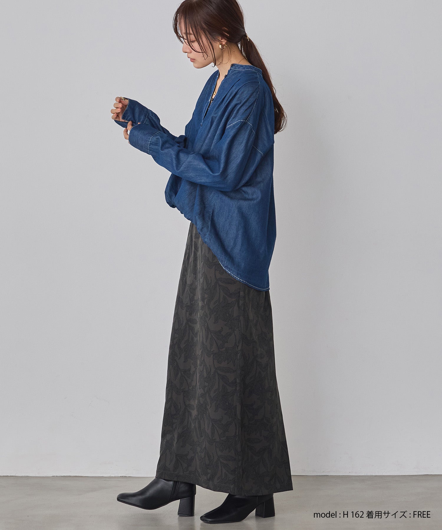 ポリエステルブロード バルーンシャツ