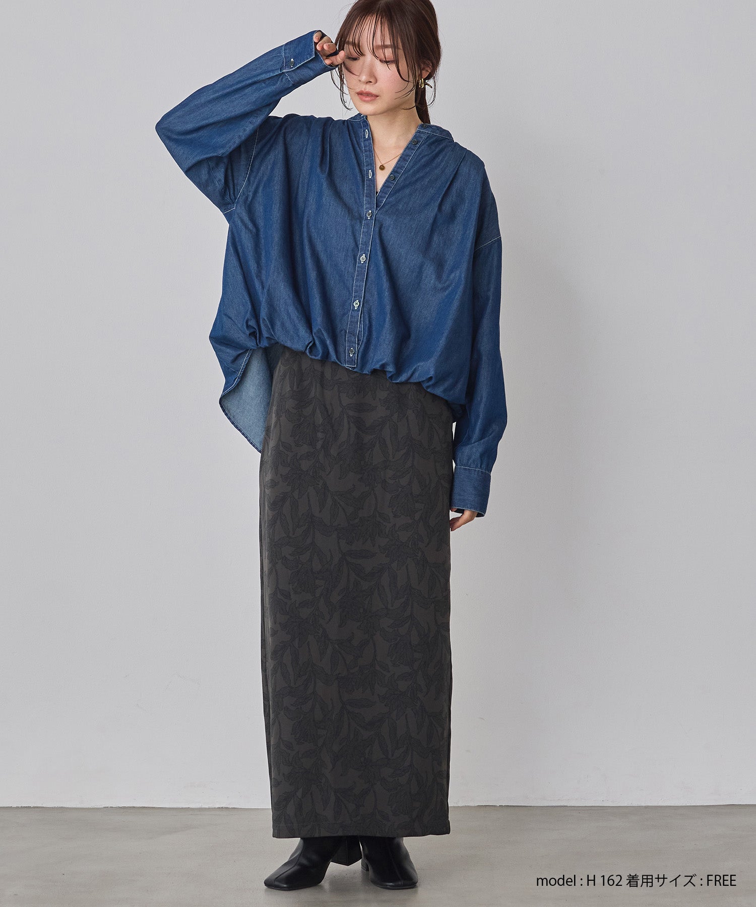 ポリエステルブロード バルーンシャツ