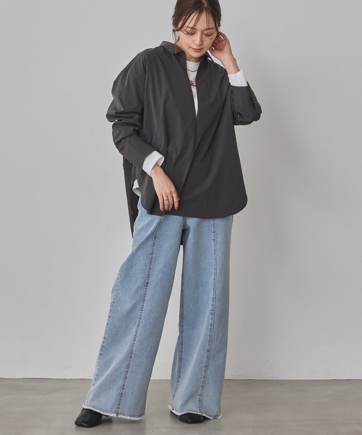 BROAD/TENCEL DENIM SKIPPER SHIRT