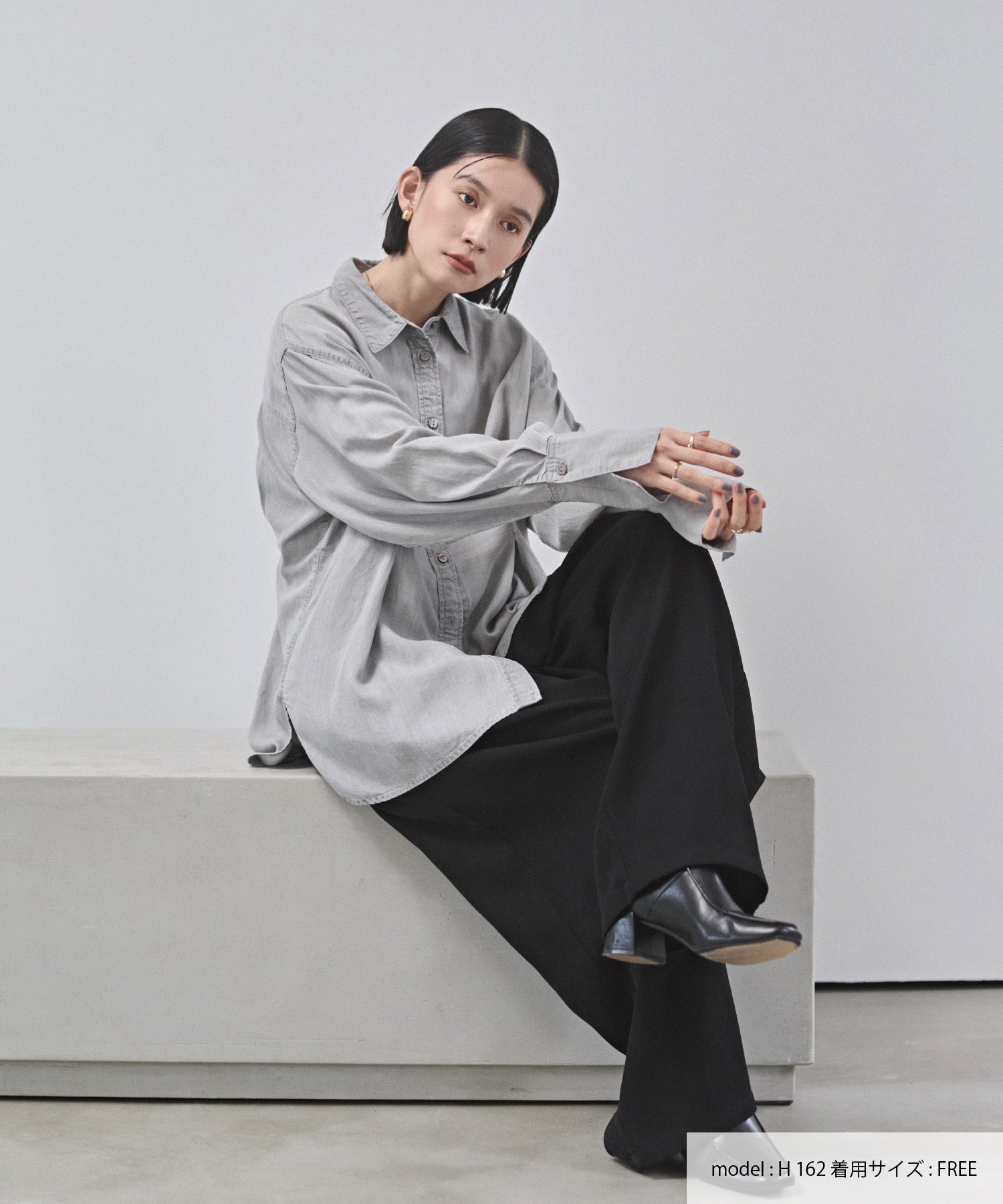 デニム オーバータックシャツ