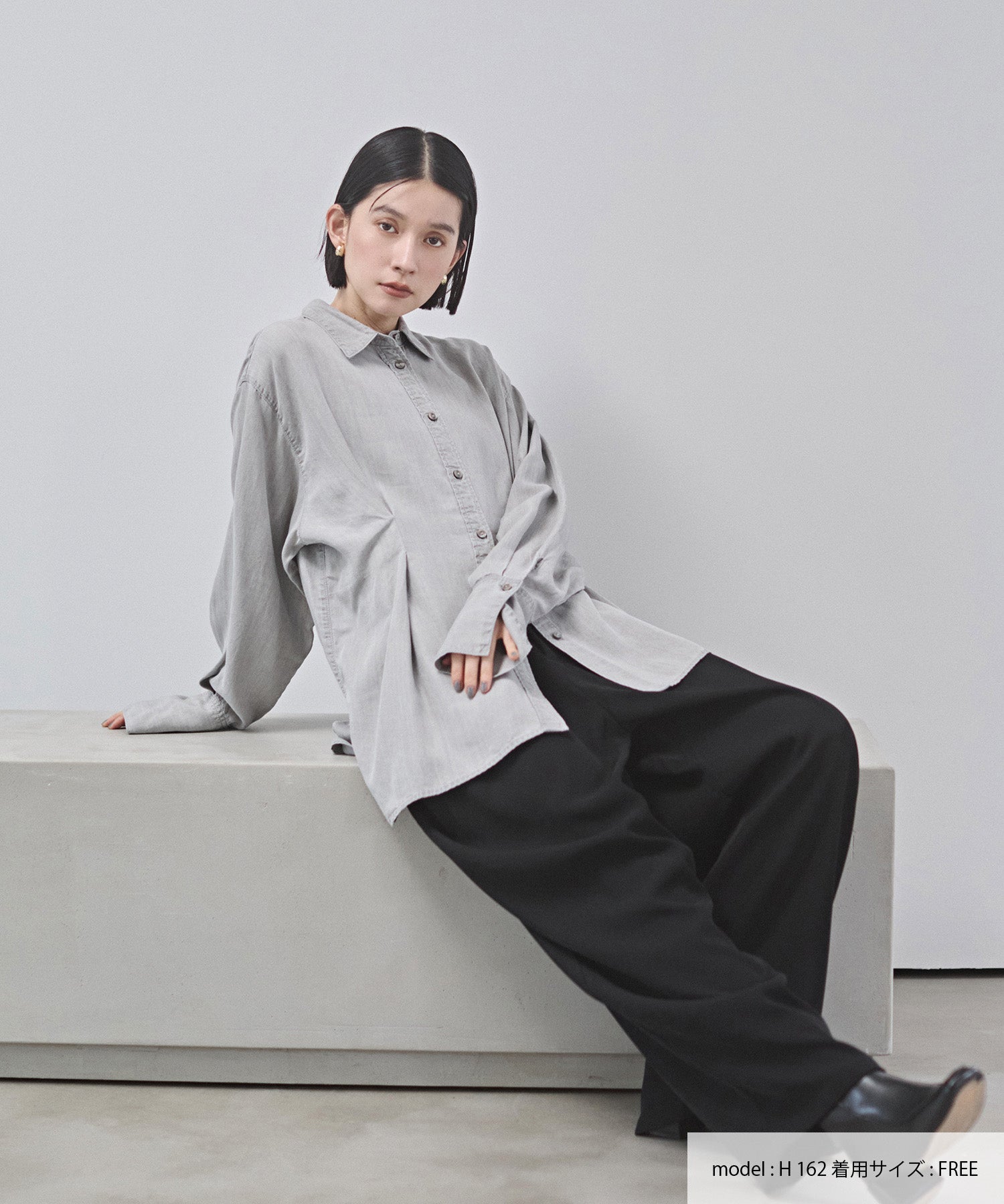 デニム オーバータックシャツ