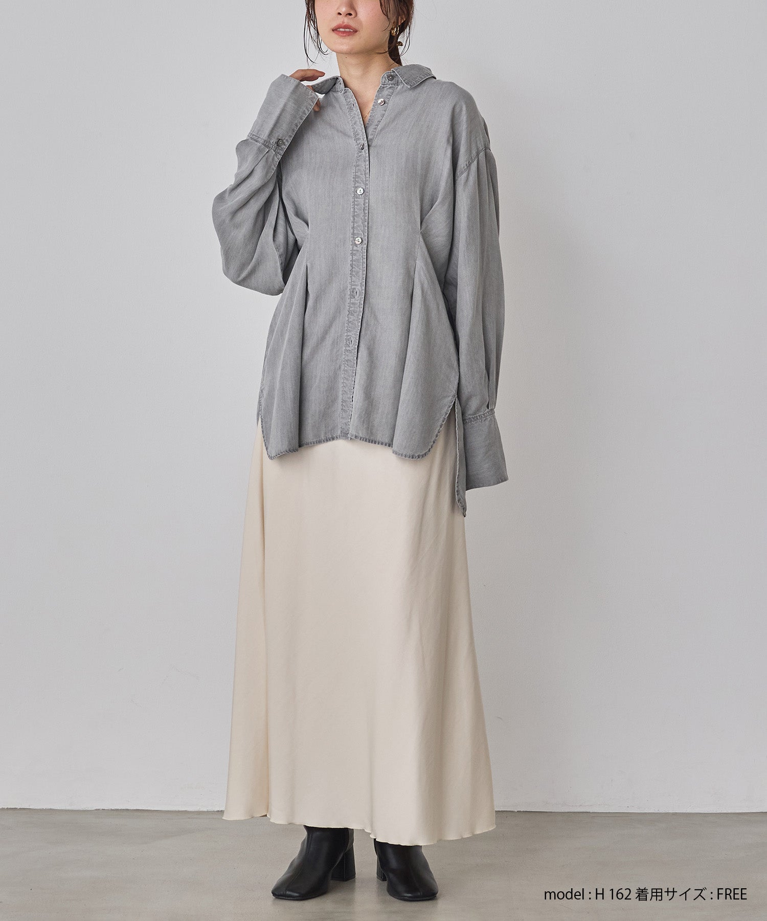 デニム オーバータックシャツ