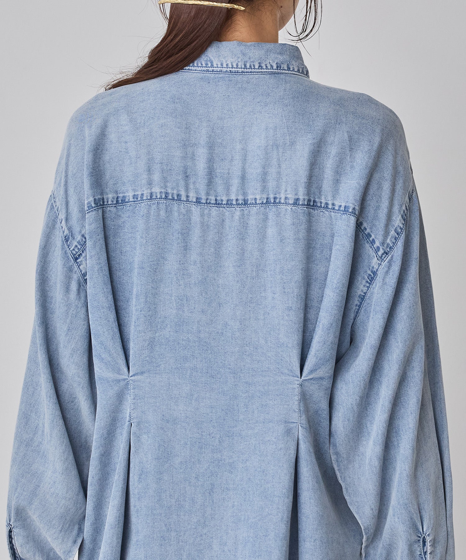 デニム オーバータックシャツ