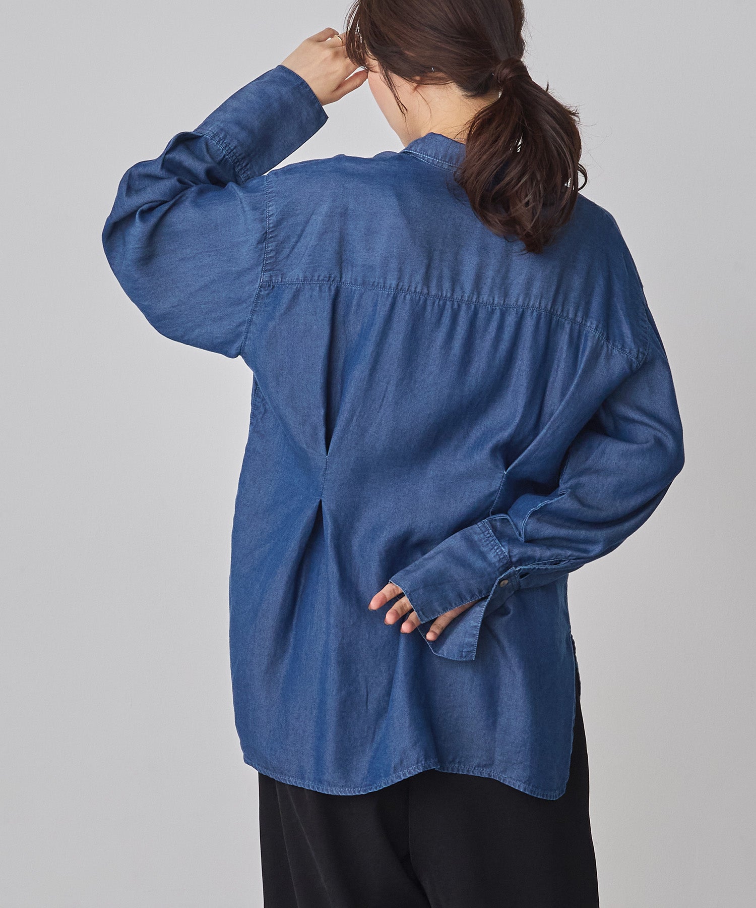 デニム オーバータックシャツ