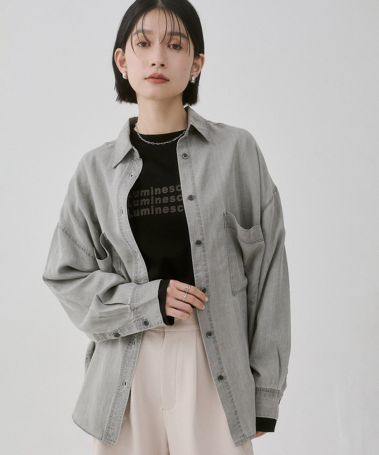 LIMITED] TENCEL DENIM PIECE-DYED OVERSHIRT