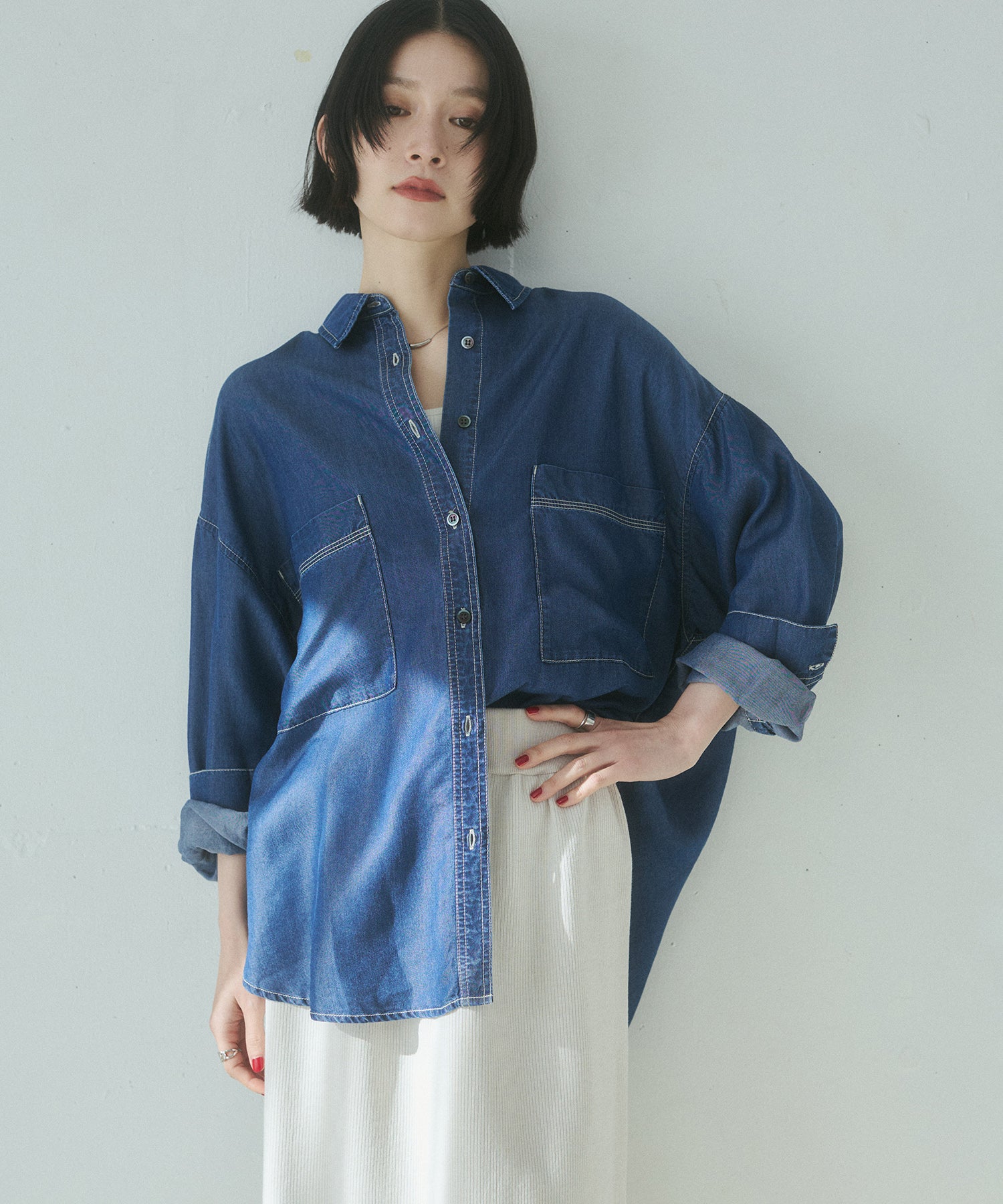 LIMITED] TENCEL DENIM PIECE-DYED OVERSHIRT