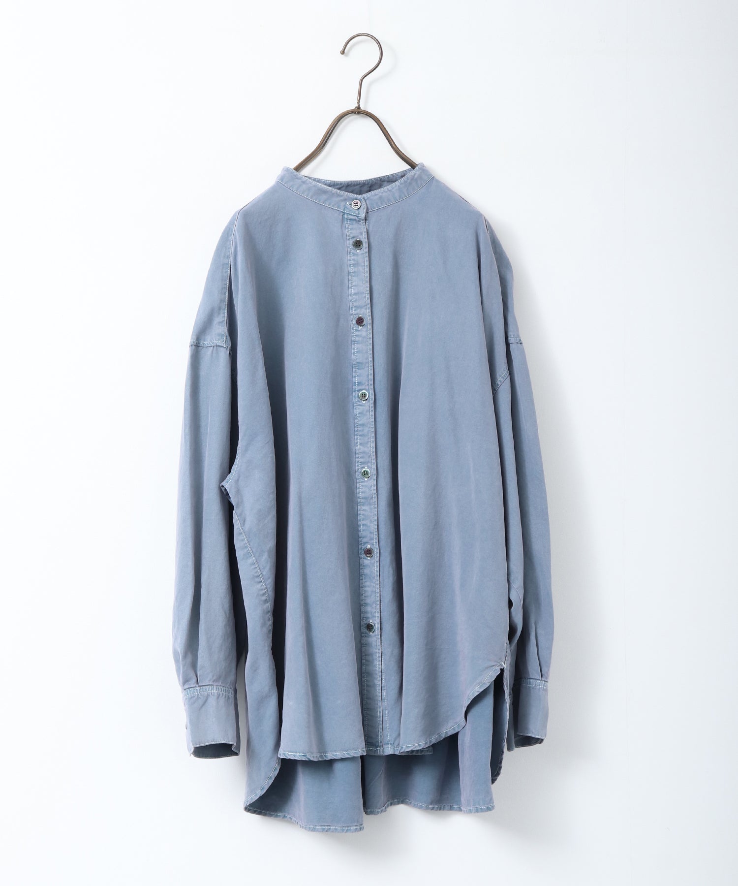 バックギャザー テンセルデニムシャツ