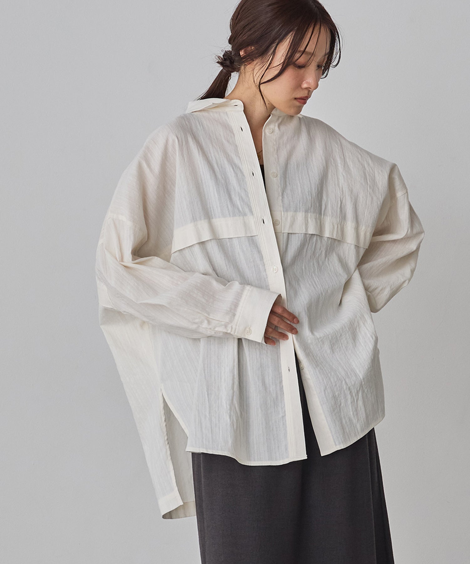 スラブ オーバーサイズシャツ