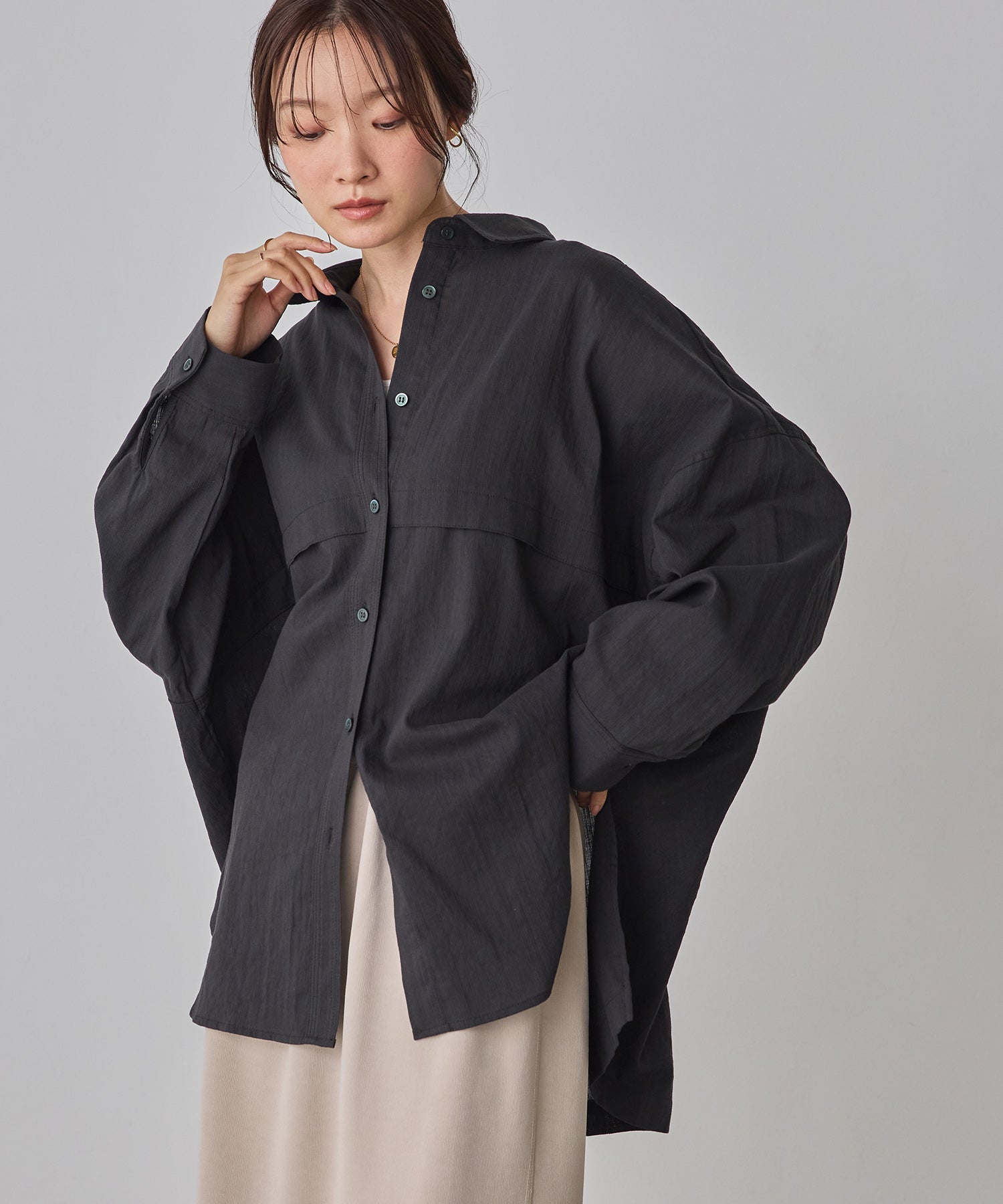 スラブ オーバーサイズシャツ